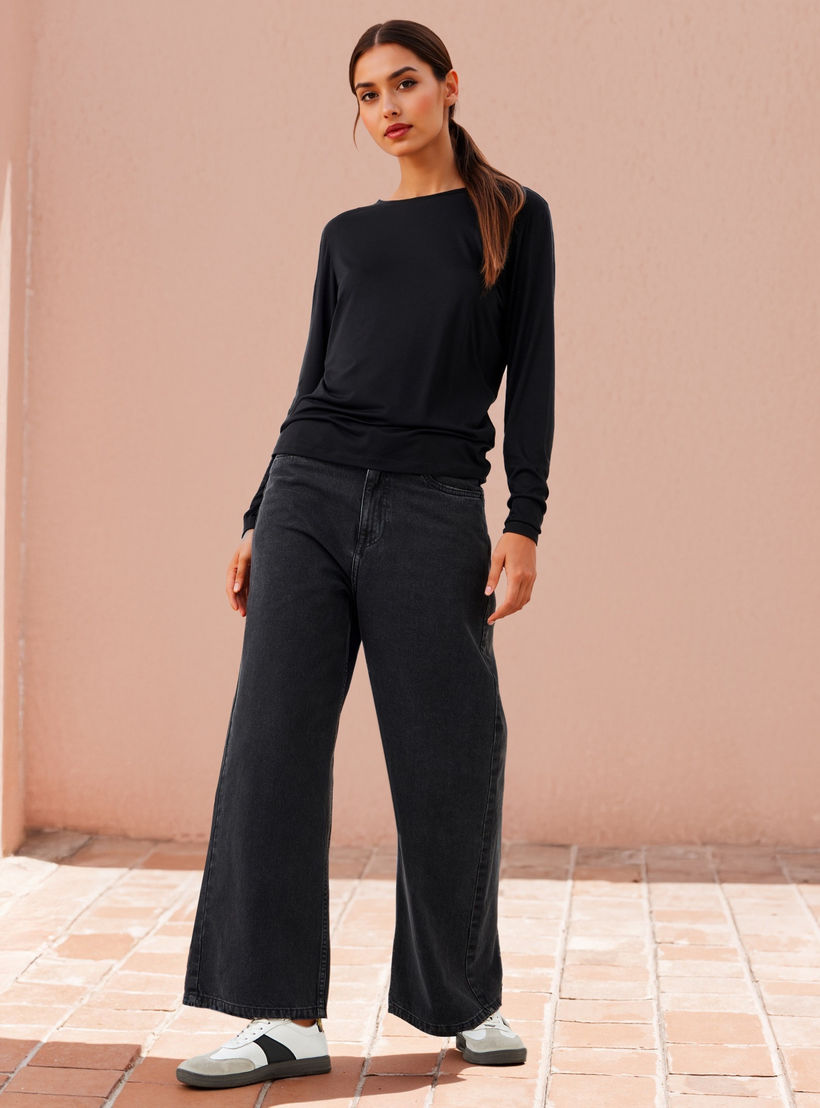 تيشيرت بقصّة سليم وأكمام طويلة-women-clothing-tshirts-image-2