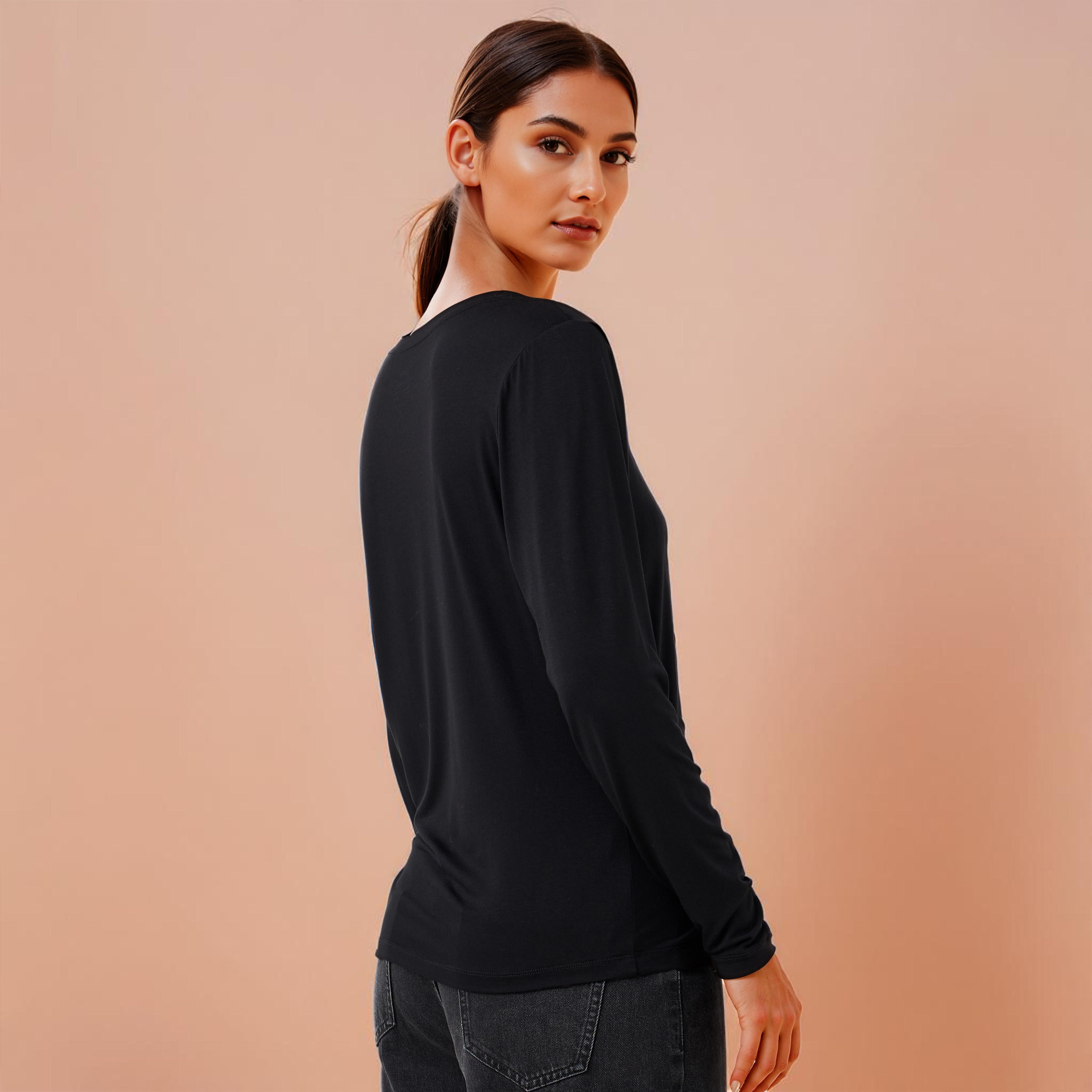 تيشيرت بقصّة سليم وأكمام طويلة-women-clothing-tshirts-image-3
