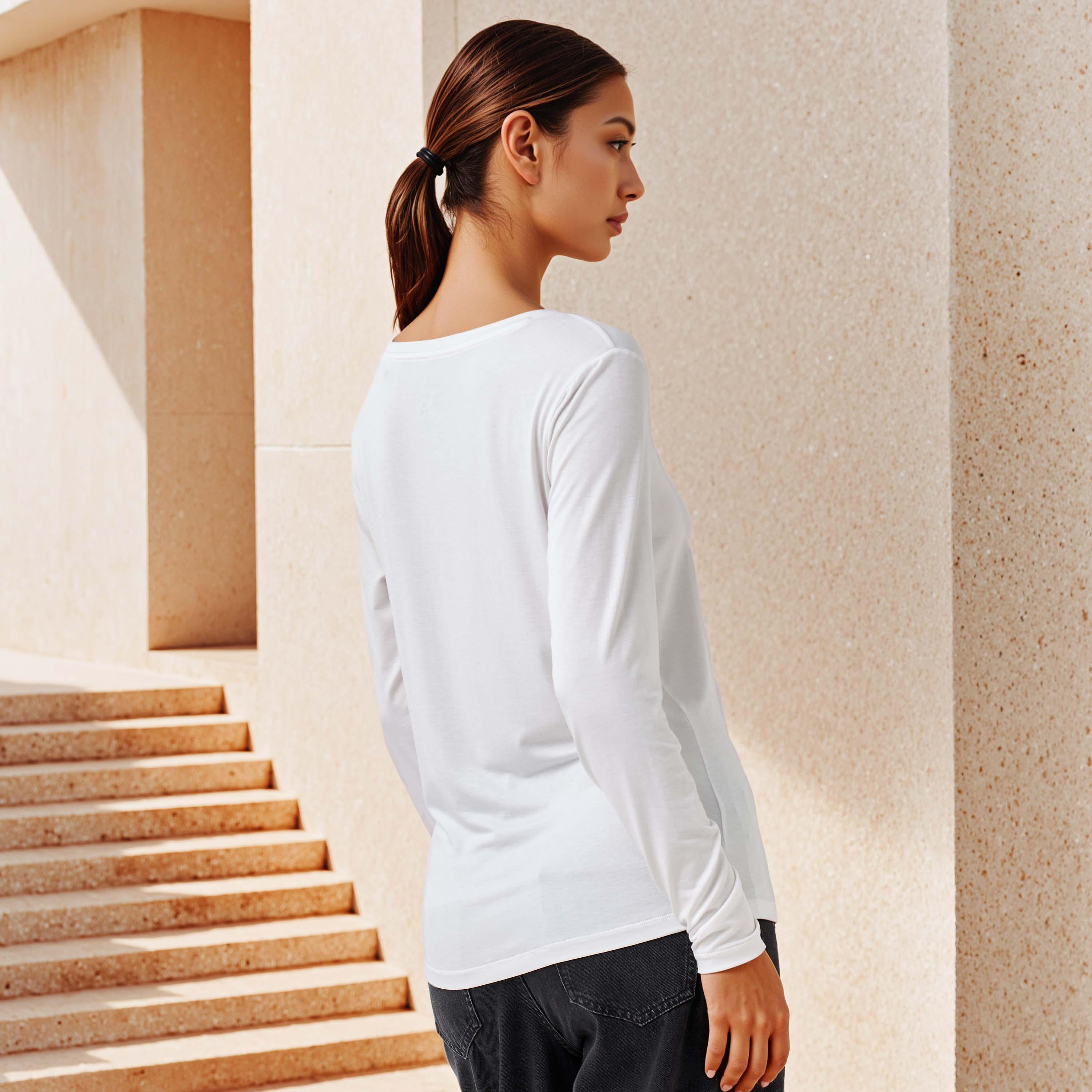 Slim Fit T-shirt with Long Sleeves-women-clothing-tshirts-image-3