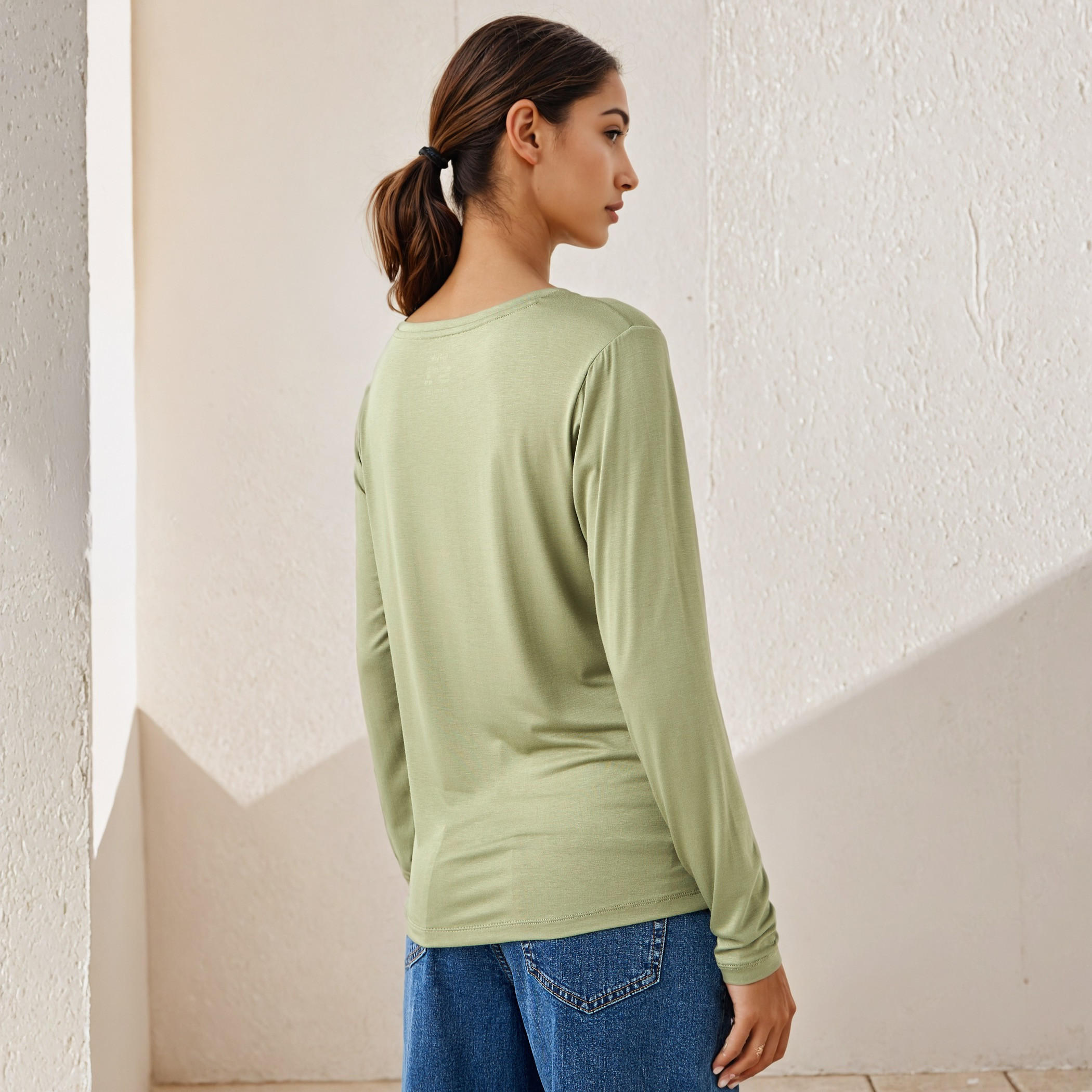 Slim Fit T-shirt with Long Sleeves-women-clothing-tshirts-image-3