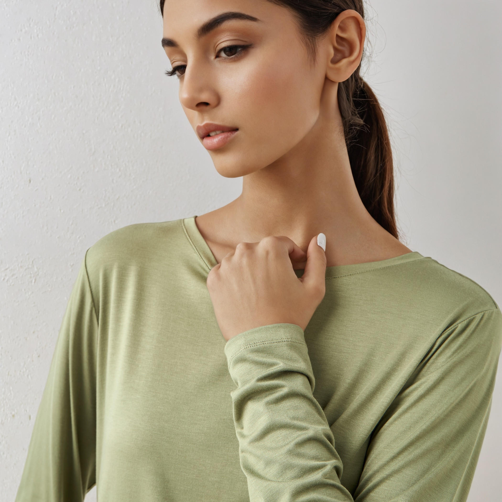 Slim Fit T-shirt with Long Sleeves-women-clothing-tshirts-image-4