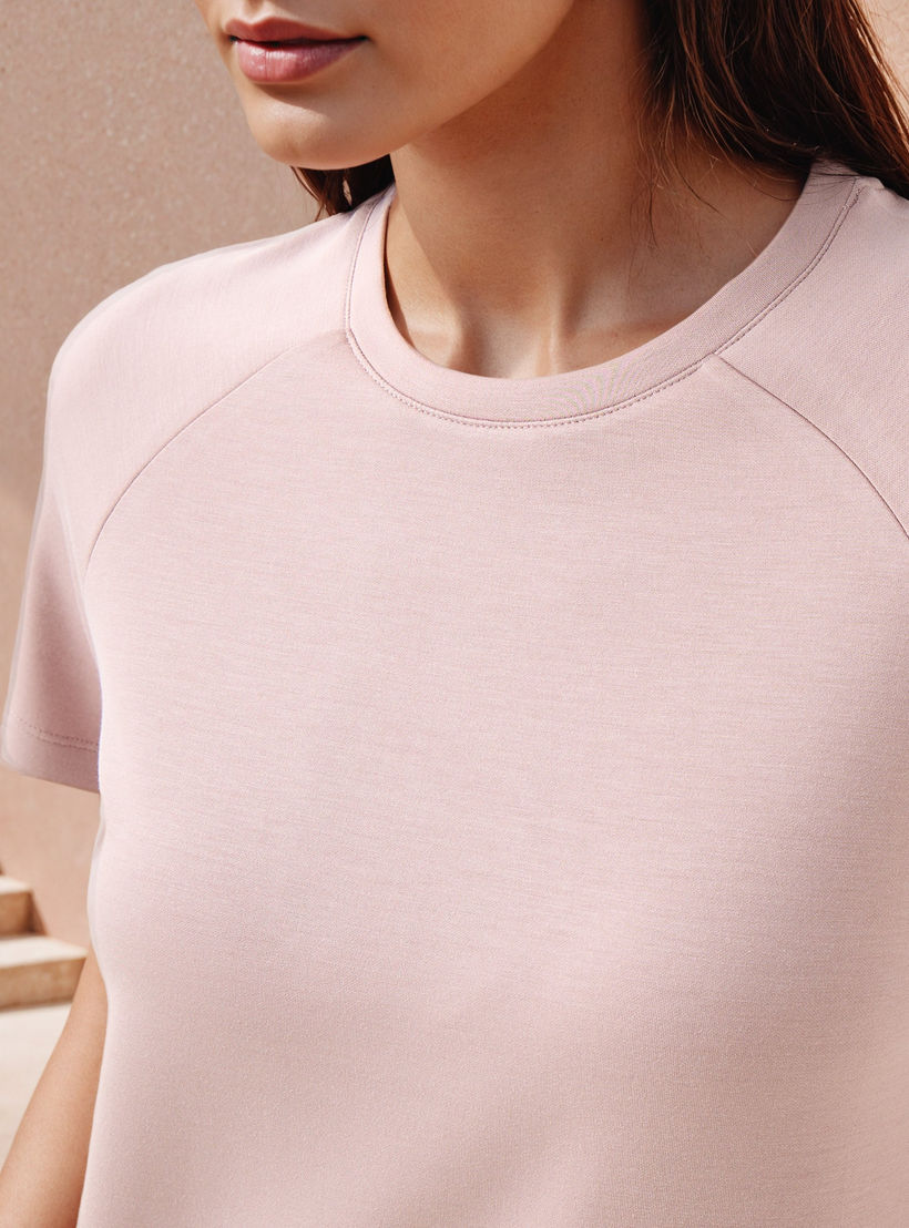 Crew Neck T-shirt with Short Sleeves-women-clothing-tshirts-image-4