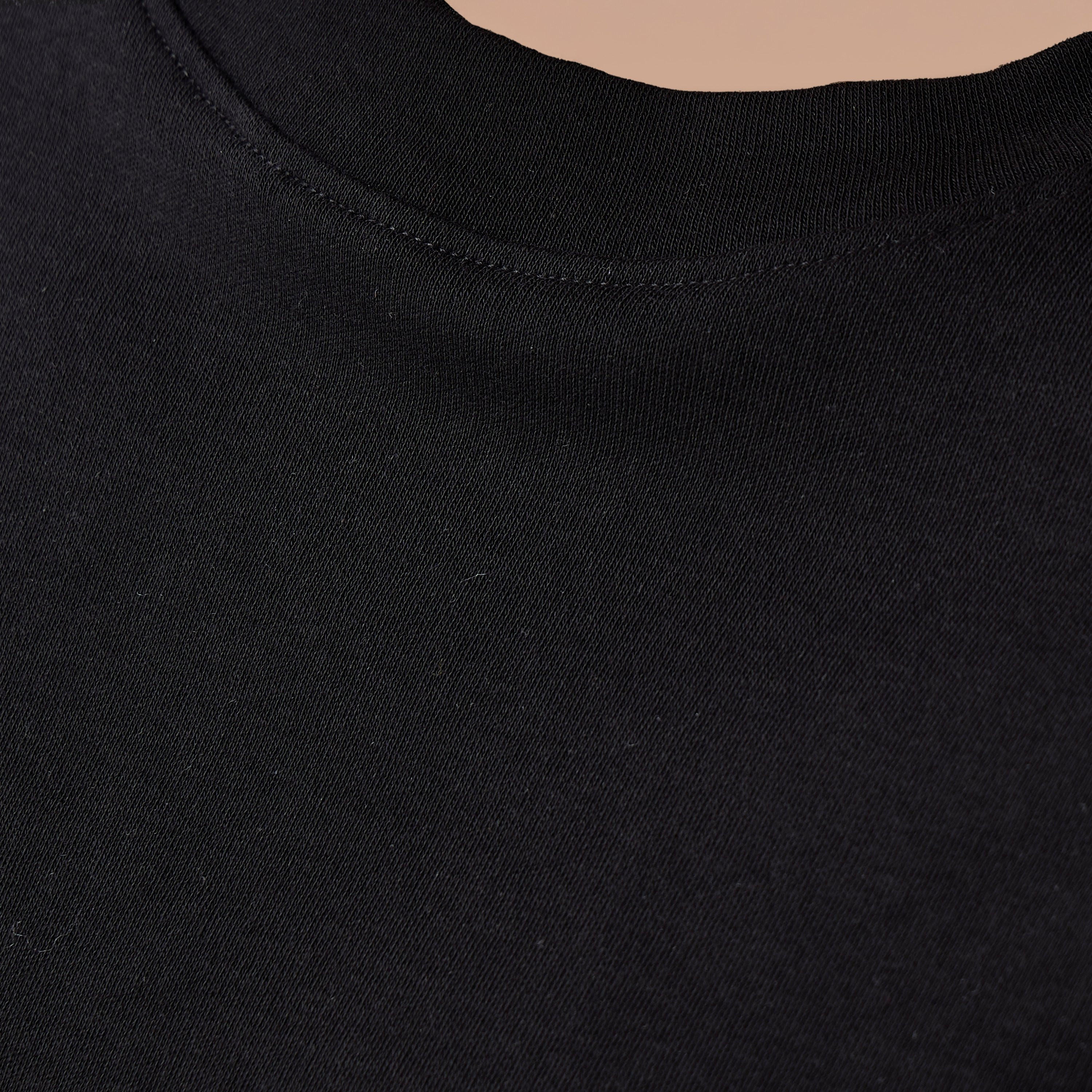 تيشيرت بوكسي قطن بياقة ضيقة وطبعات شعار-women-clothing-tshirts-image-5