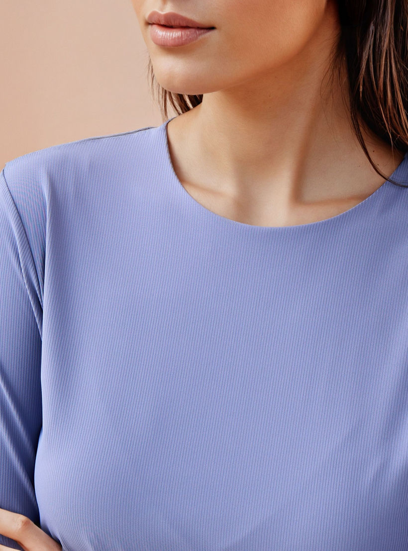Ribbed T-shirt with Crew Neck-women-clothing-tshirts-image-4