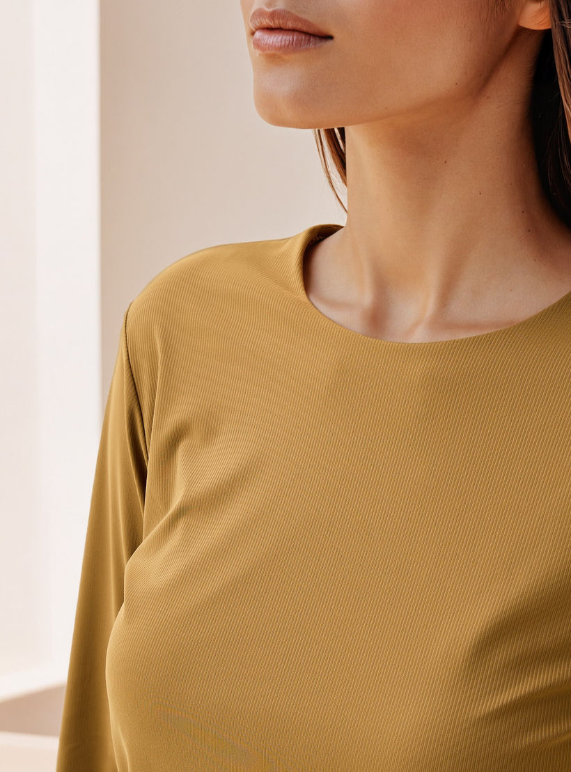 Ribbed T-shirt with Crew Neck-women-clothing-tshirts-image-4