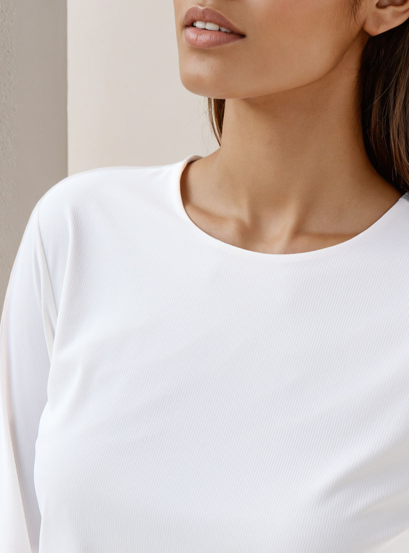Ribbed T-shirt with Crew Neck-women-clothing-tshirts-image-4