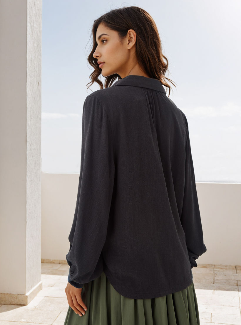 Regular Fit Textured Collared Top-women-clothing-shirtsandblouses-blouses-image-4
