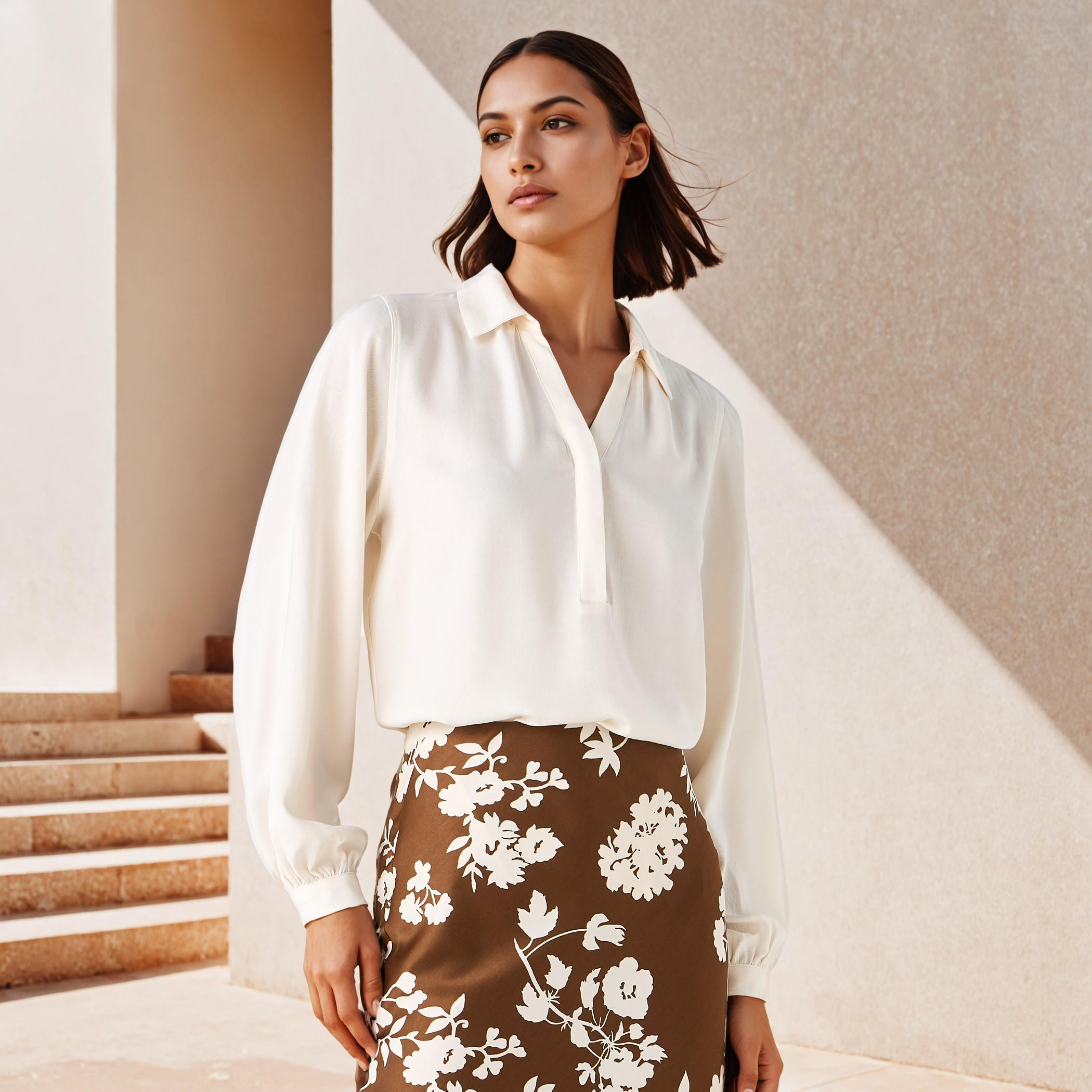 بلوزة بارزة الملمس بقصّة عادية وياقة عادية-women-clothing-shirtsandblouses-blouses-image-6