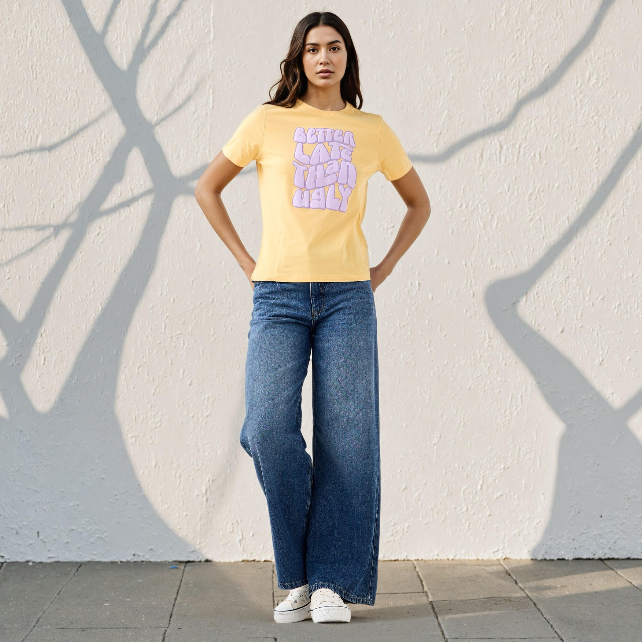 Slogan Print T-shirt-women-clothing-tshirts-image-2
