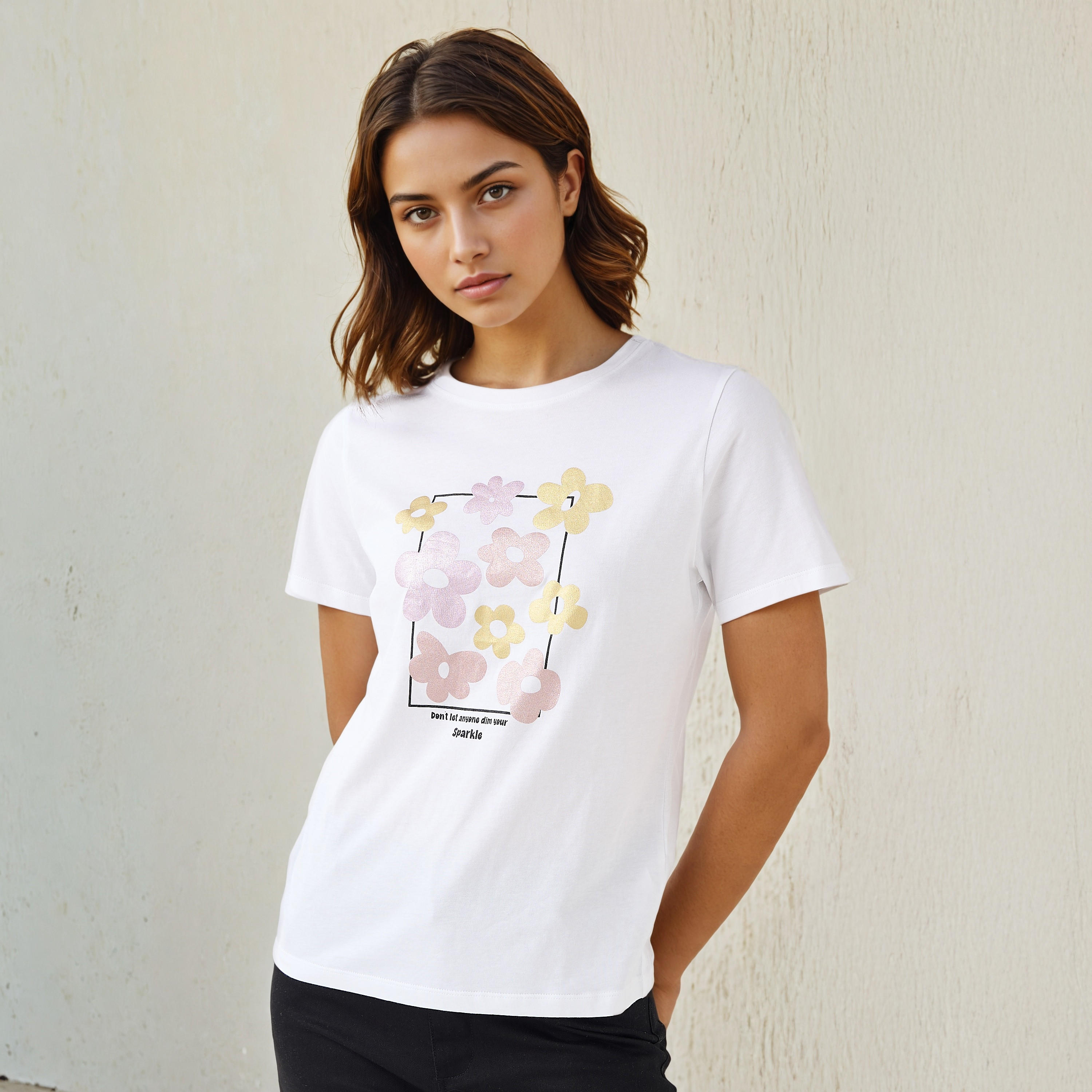 Floral Print Regular Fit T-shirt-women-clothing-tshirts-image-1