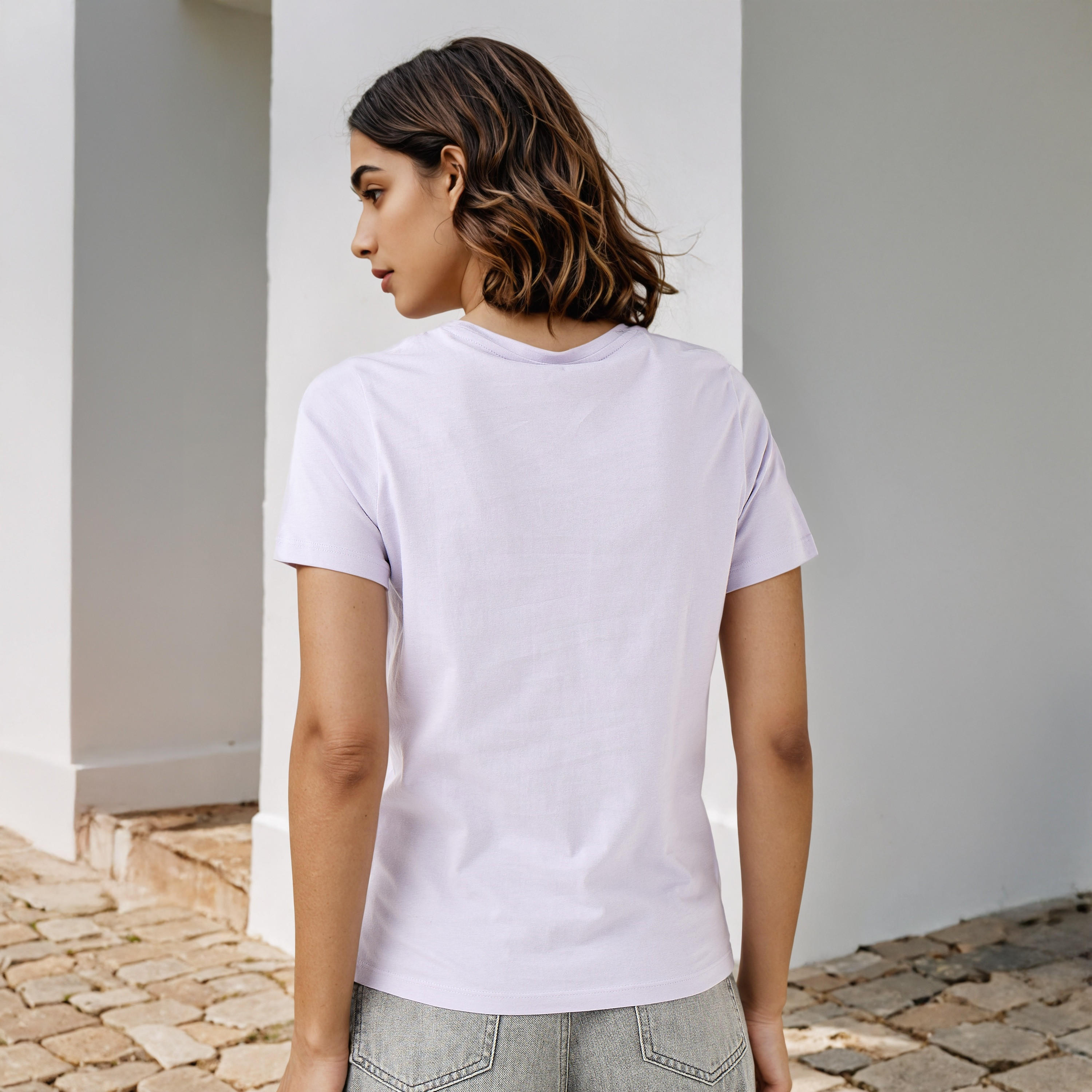 Graphic Print T-shirt with Crew Neck-women-clothing-tshirts-image-3