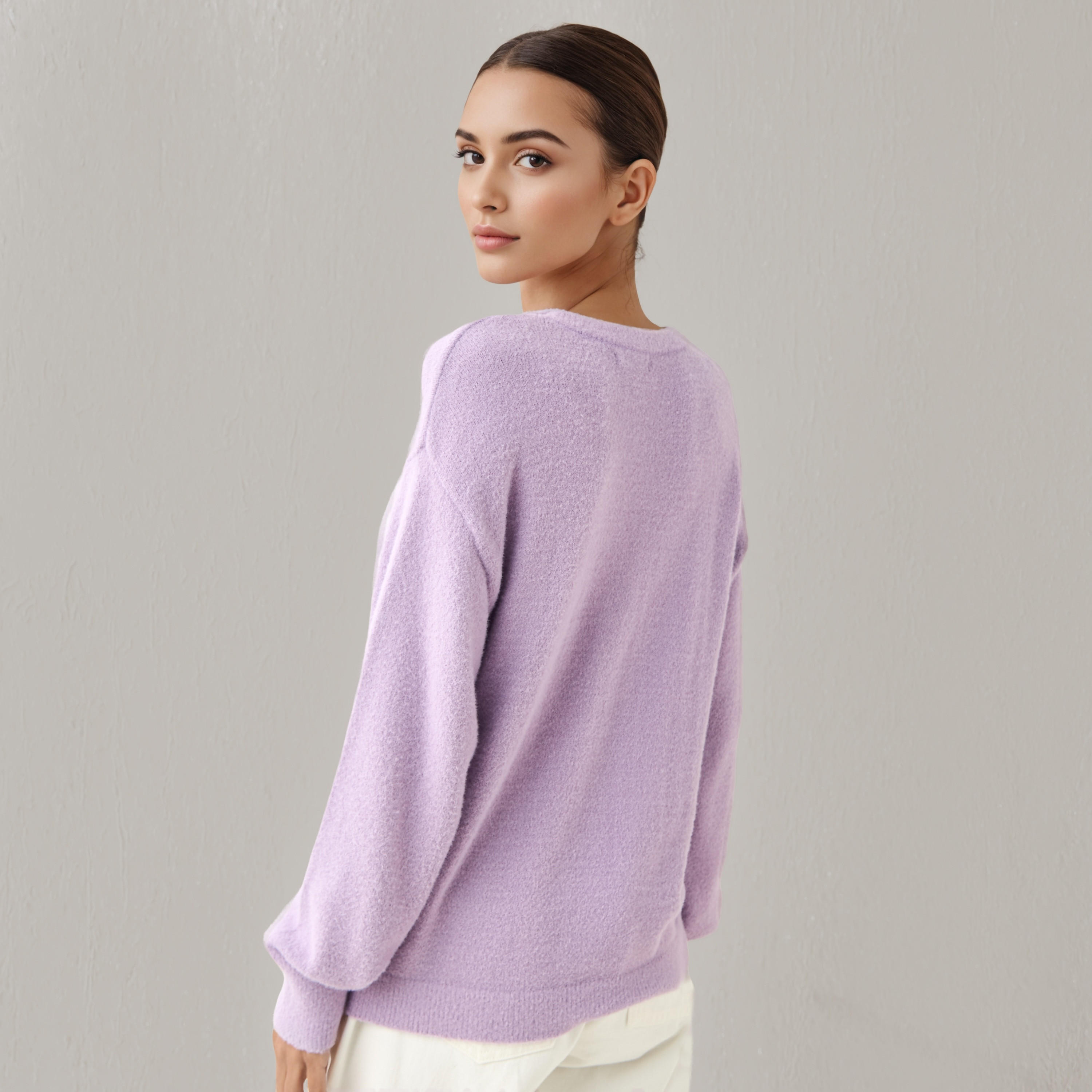 Crew Neck Sweater with Drop Shoulders-women-clothing-cardigansandjumpers-jumpers-image-3