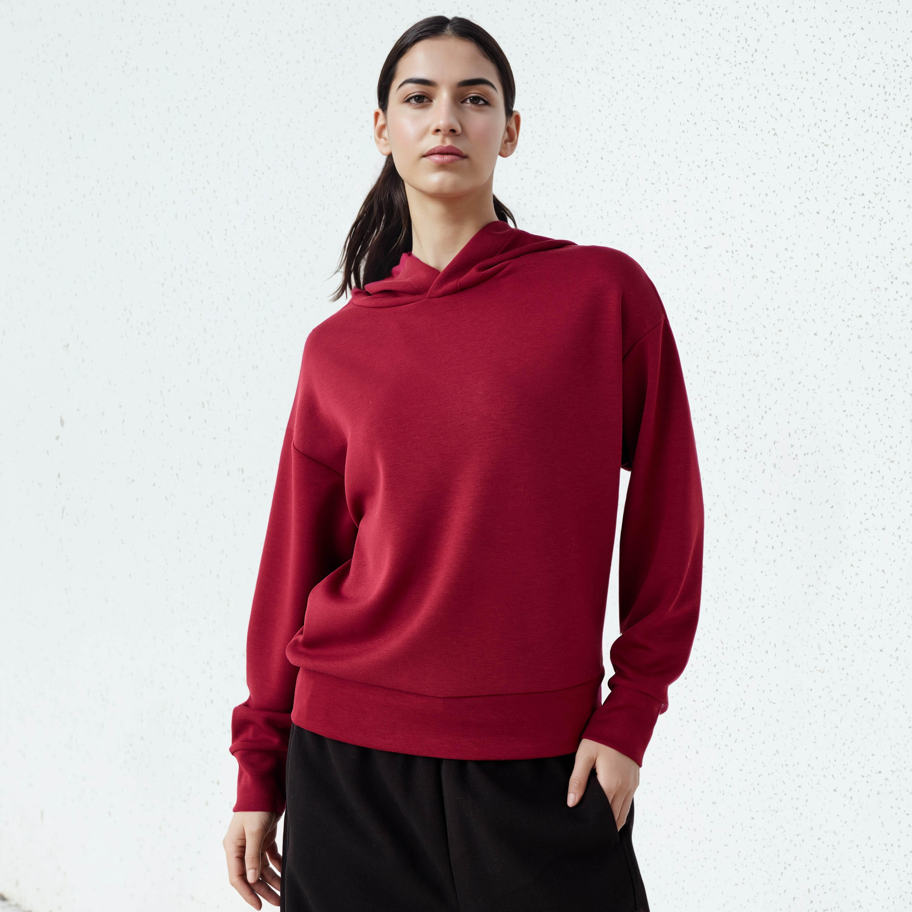 Soft Touch Hoodie with Wide Hem-women-winterwear-hoodiesandsweatshirts-hoodies-image-1