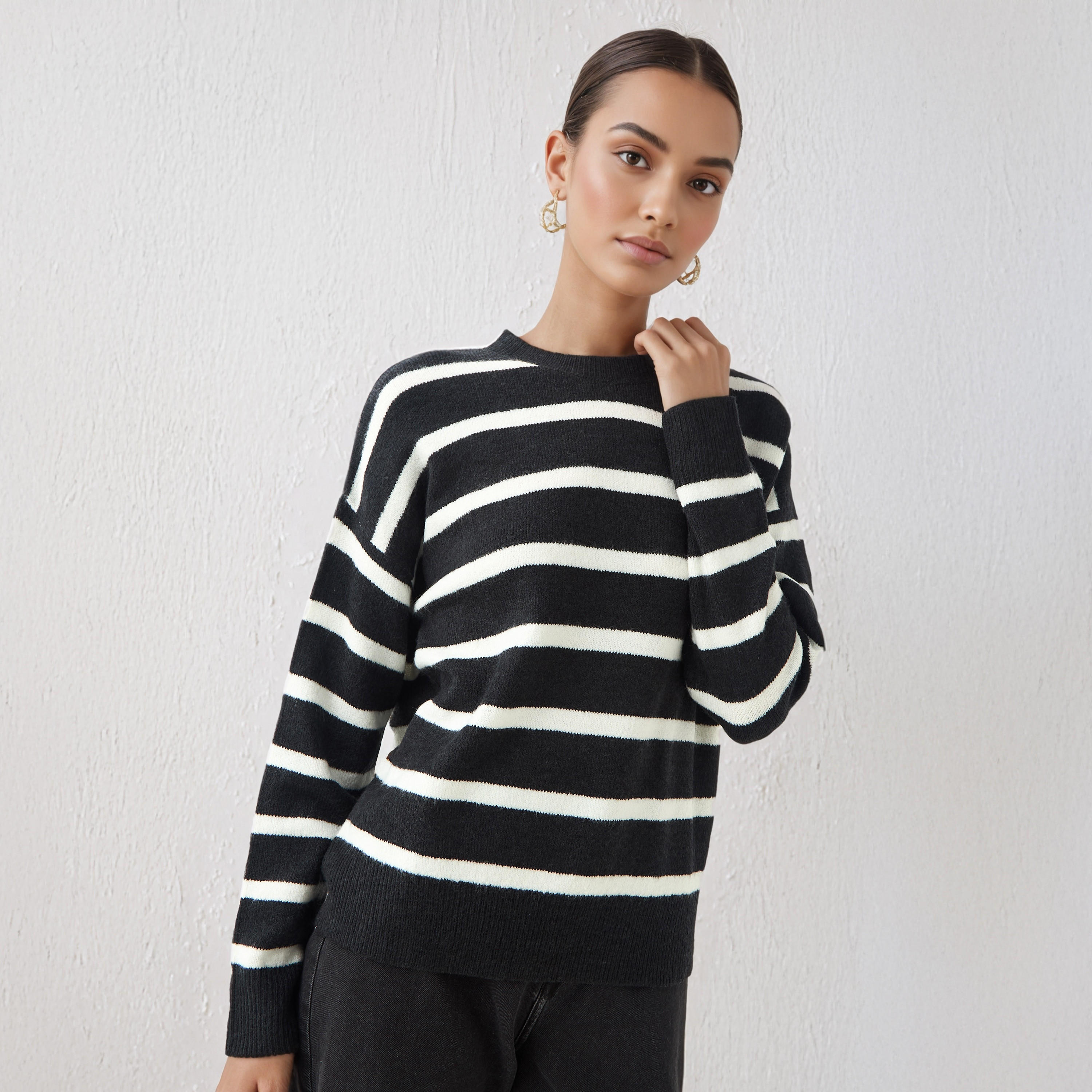Striped Crew Neck Sweater-women-clothing-cardigansandjumpers-jumpers-image-1