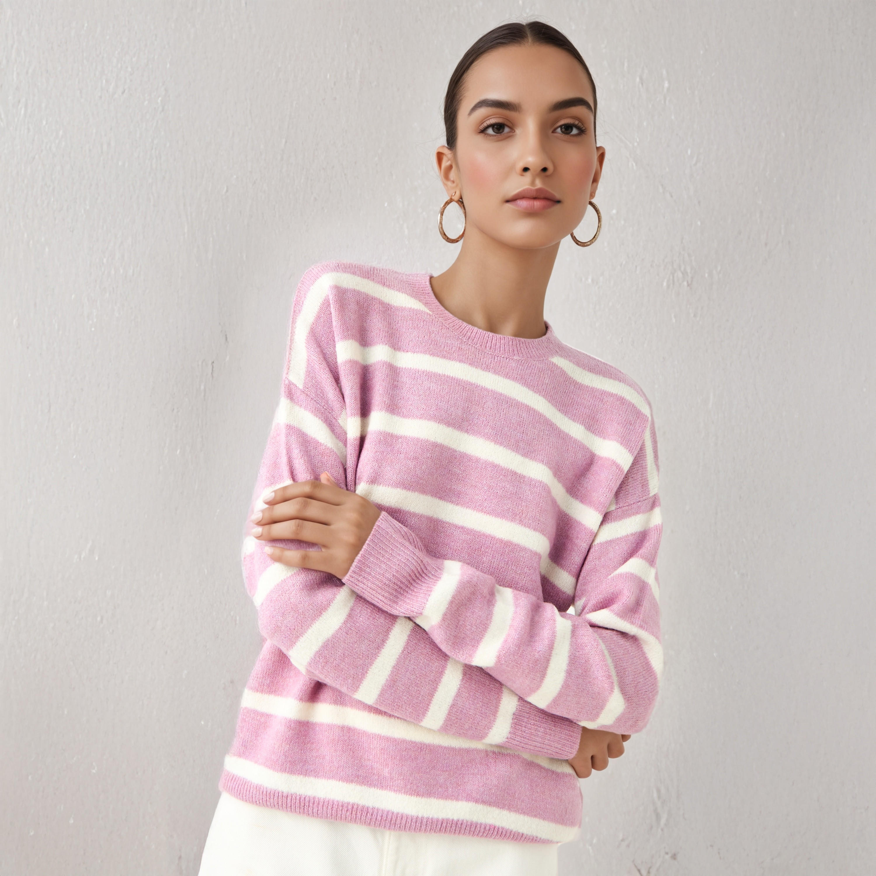Striped Crew Neck Sweater-women-clothing-cardigansandjumpers-jumpers-image-1