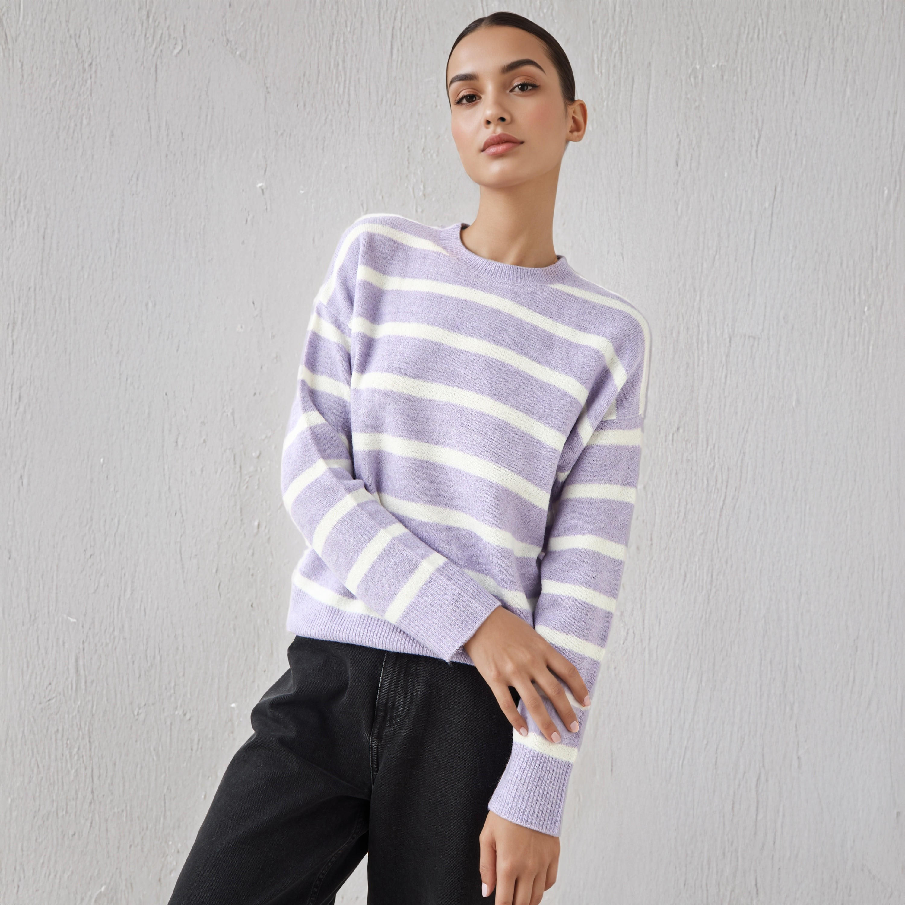 Striped Crew Neck Sweater-women-clothing-cardigansandjumpers-jumpers-image-1