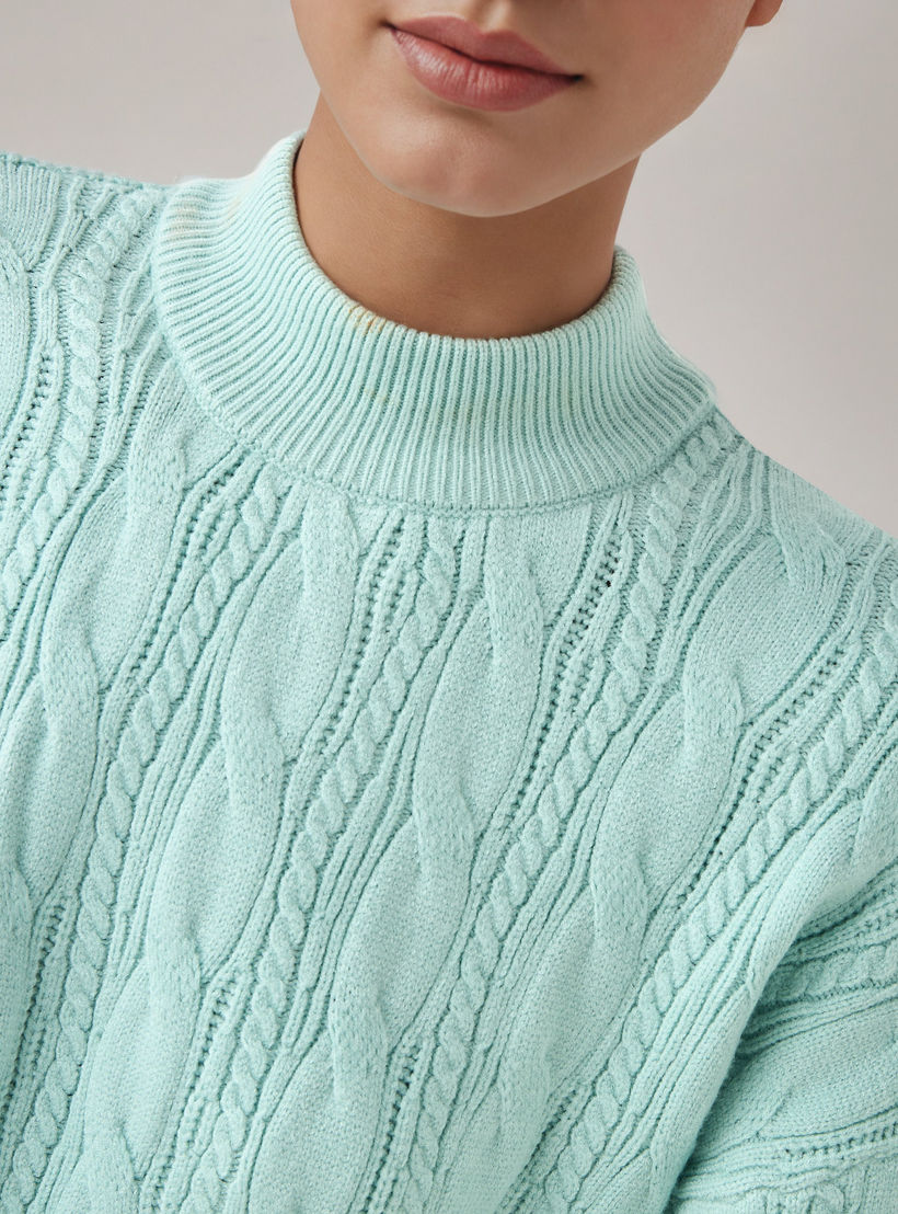 كنزة بوكسي بأكمام طويلة ونسيج كابل-women-clothing-cardigansandjumpers-jumpers-image-4