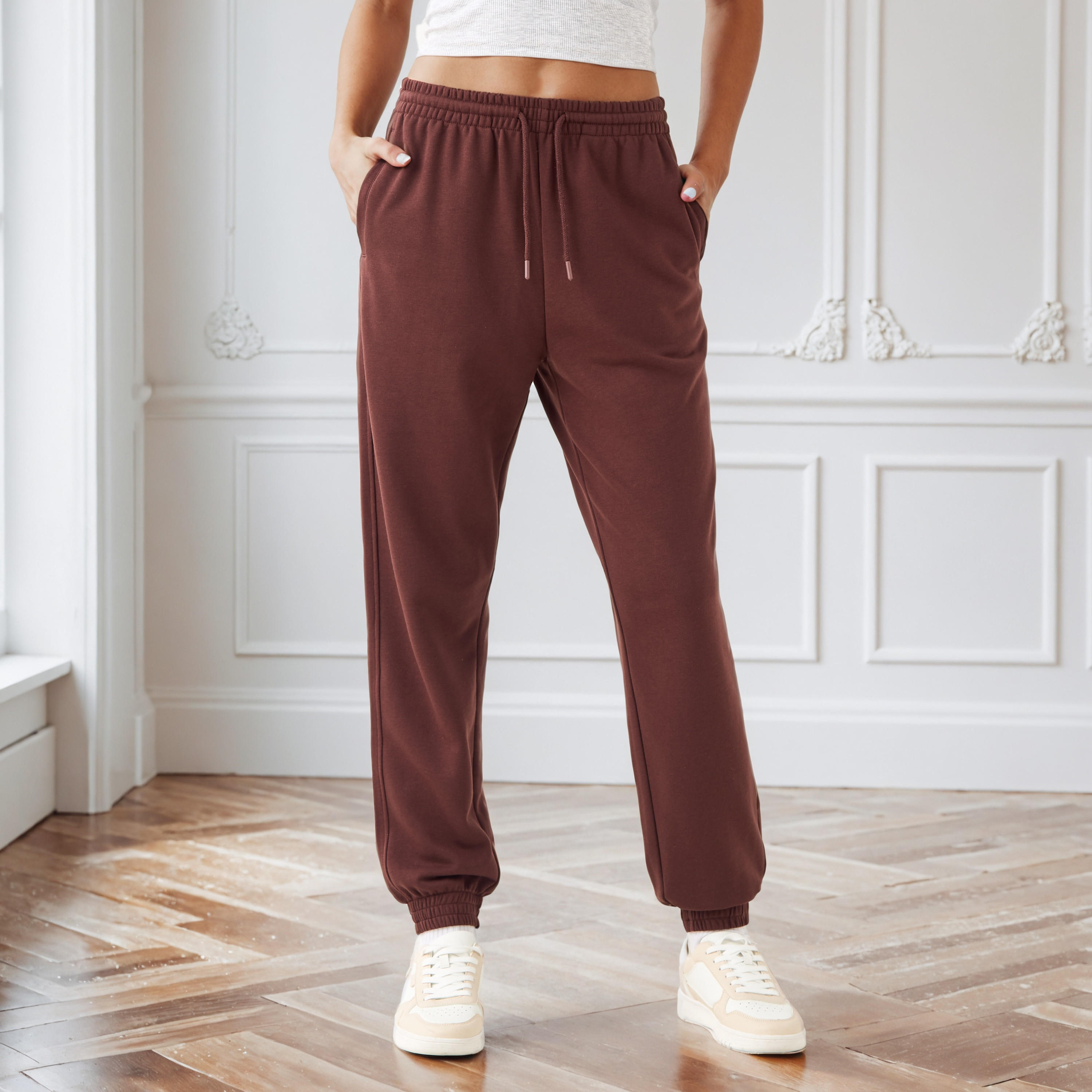 Regular Fit Flexi Waist Joggers with Pockets-women-clothing-bottoms-joggers-image-1