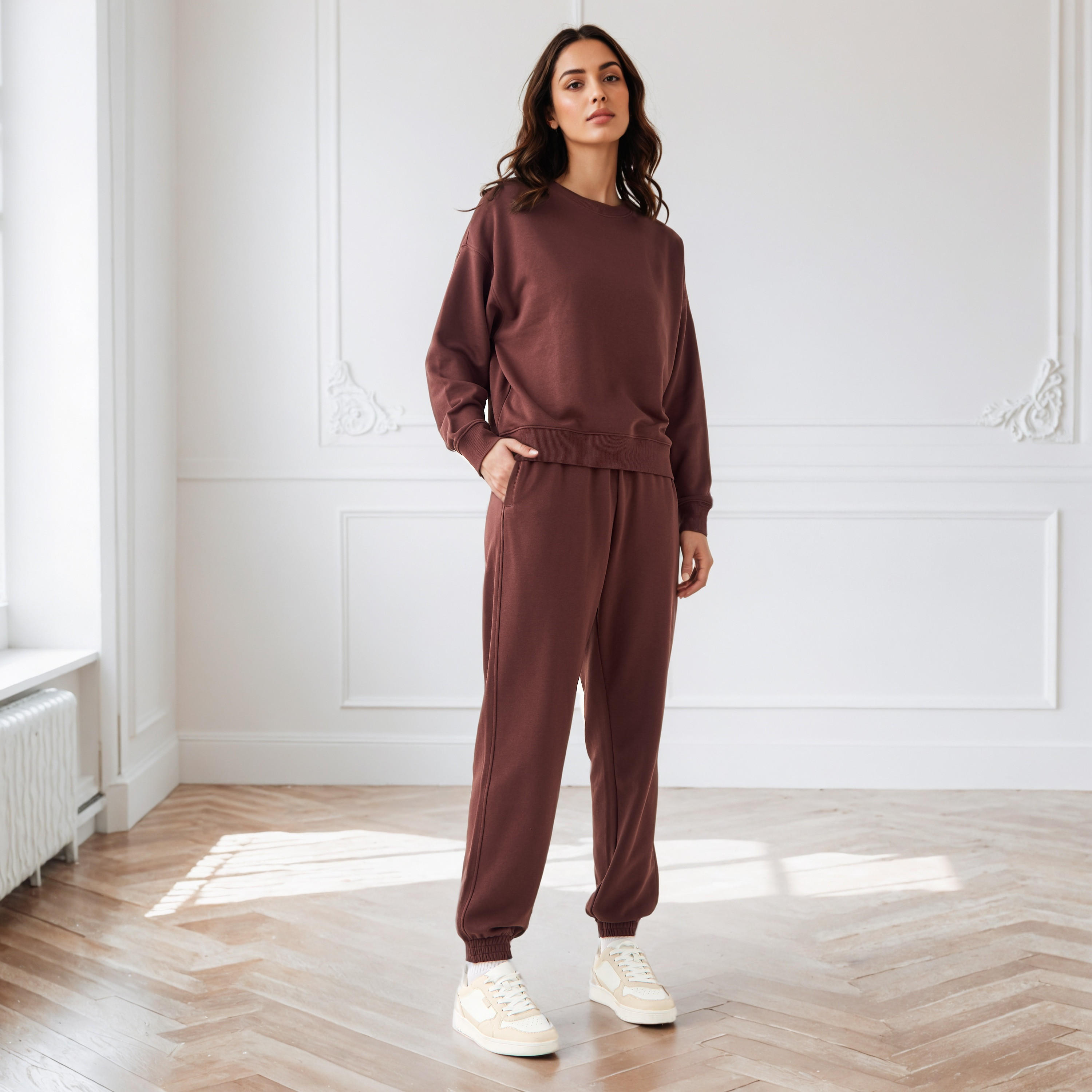 Regular Fit Flexi Waist Joggers with Pockets-women-clothing-bottoms-joggers-image-2