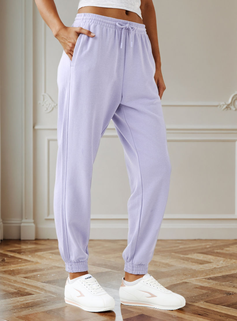 Regular Fit Flexi Waist Joggers with Pockets-women-clothing-bottoms-joggers-image-1