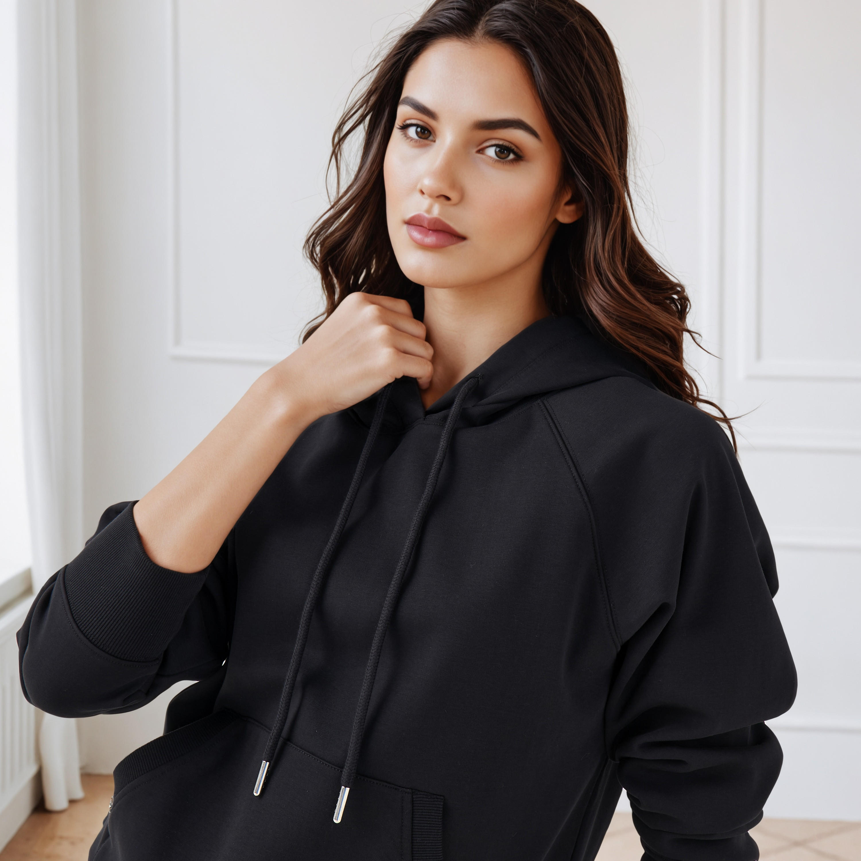 هودي برباط حبل وجيوب كنغر-women-winterwear-hoodiesandsweatshirts-hoodies-image-2
