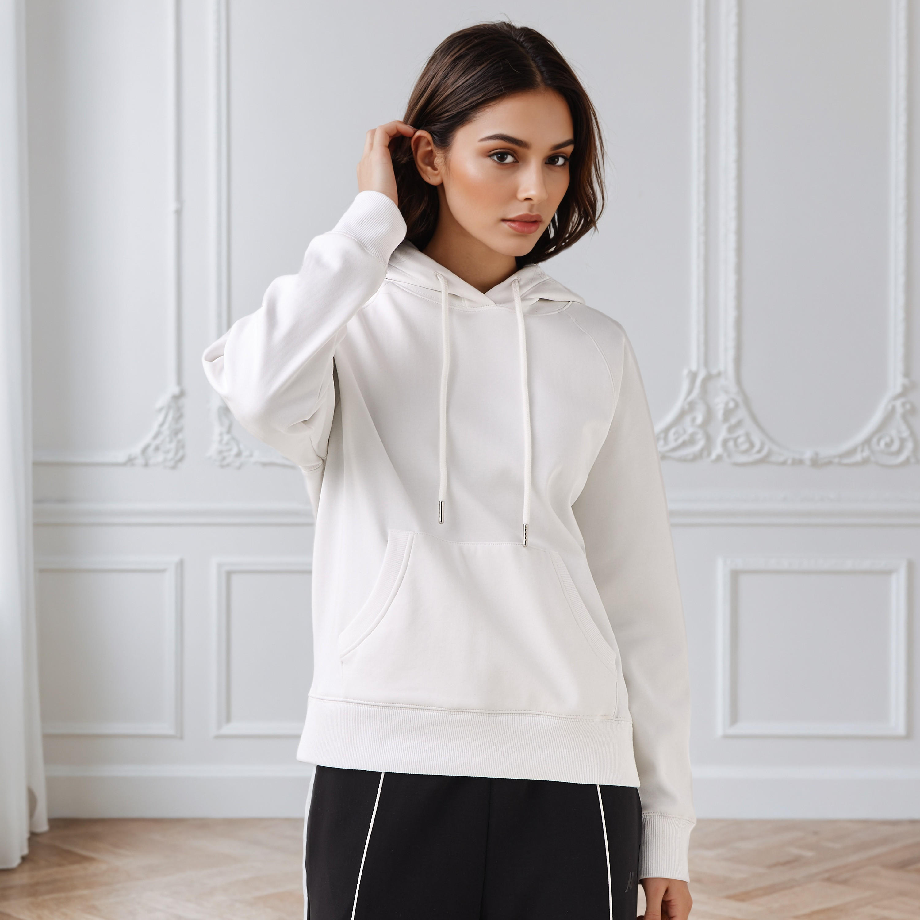 Rope Drawcord Hoodie with Kangaroo Pockets-women-winterwear-hoodiesandsweatshirts-hoodies-image-1