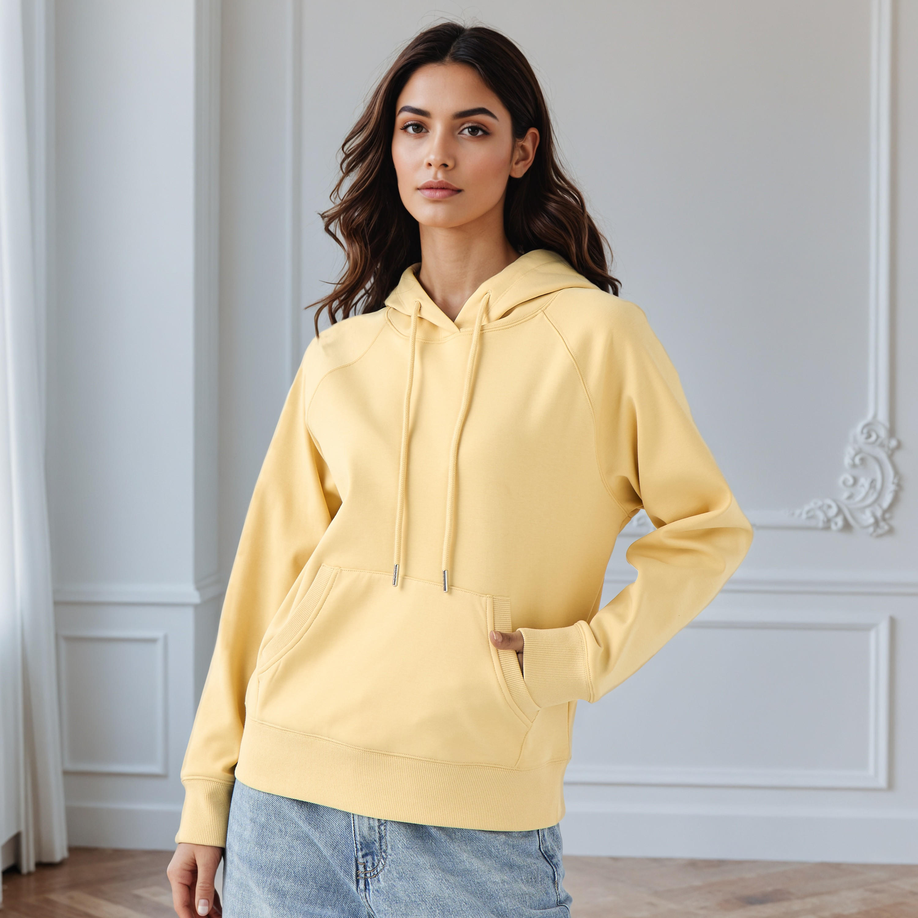 Rope Drawcord Hoodie with Kangaroo Pockets-women-winterwear-hoodiesandsweatshirts-hoodies-image-1