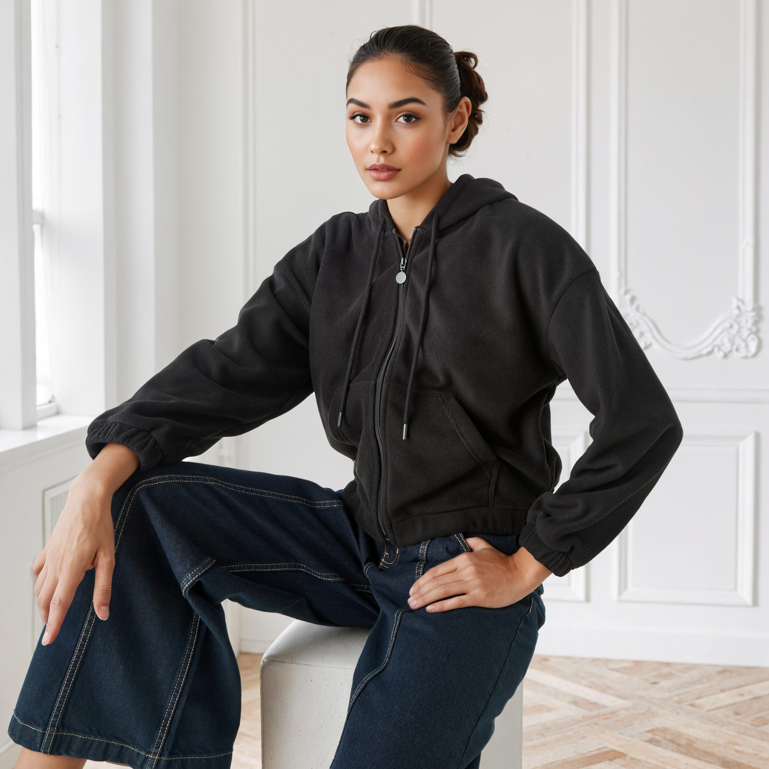 جاكيت صوف بوليستر بقبعة-women-winterwear-coatsandjackets-jackets-image-1