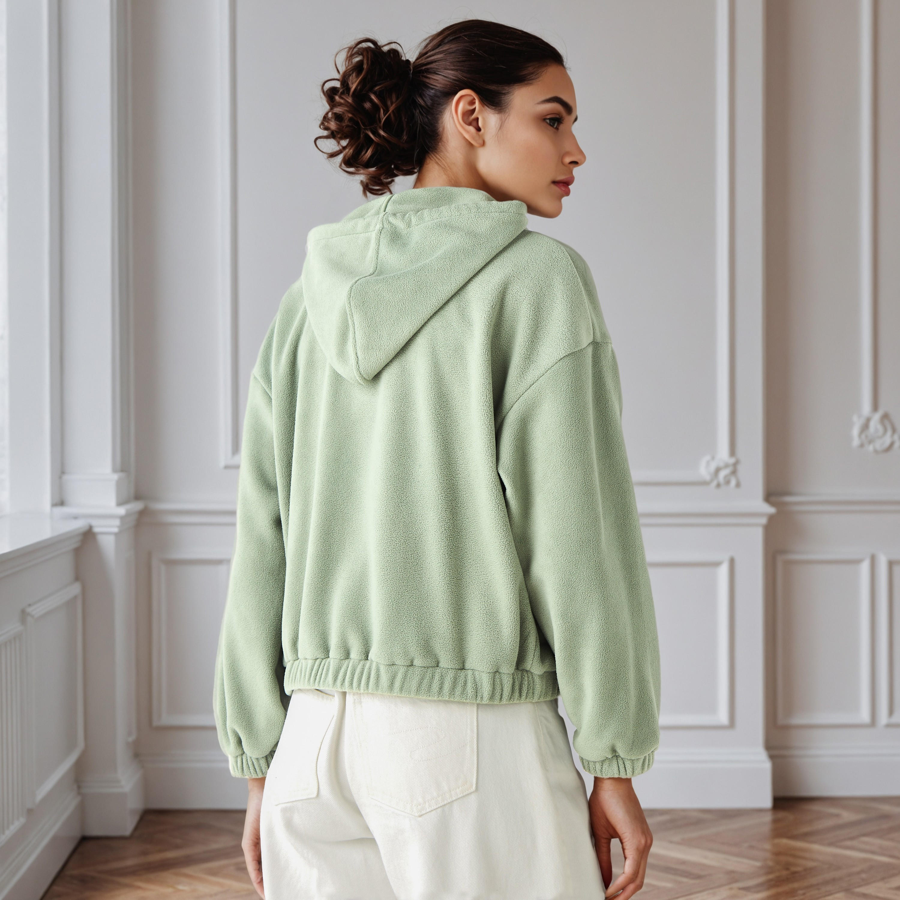 Polyester Fleece Jacket with Hood-women-winterwear-coatsandjackets-jackets-image-3