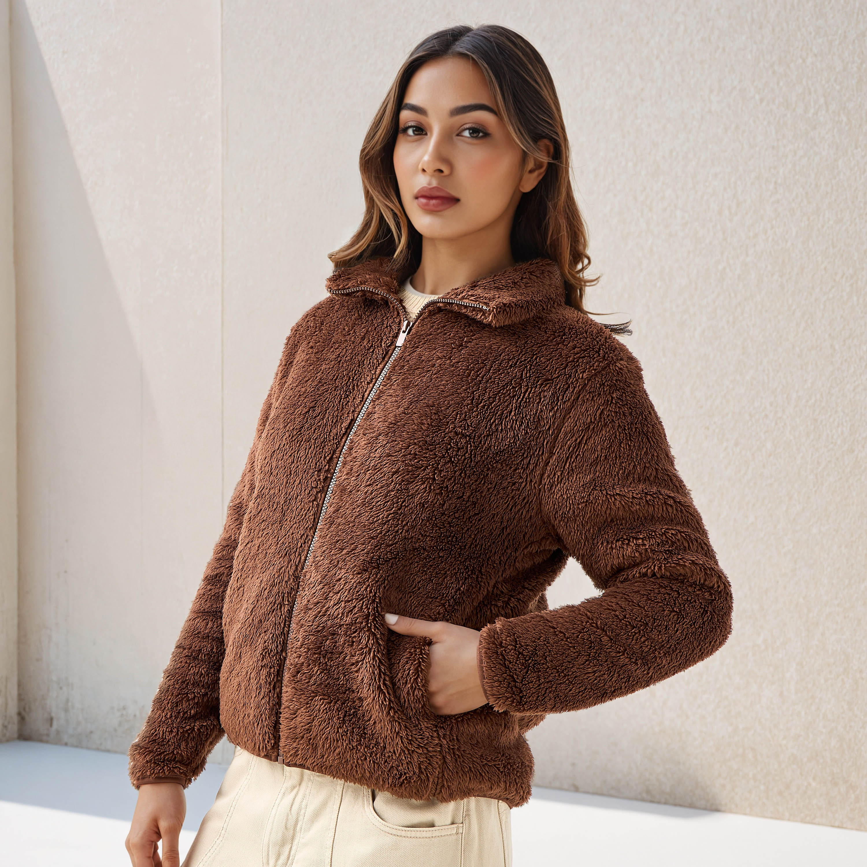 Polyester Jacket with Sherpa Lining-women-winterwear-coatsandjackets-jackets-image-5