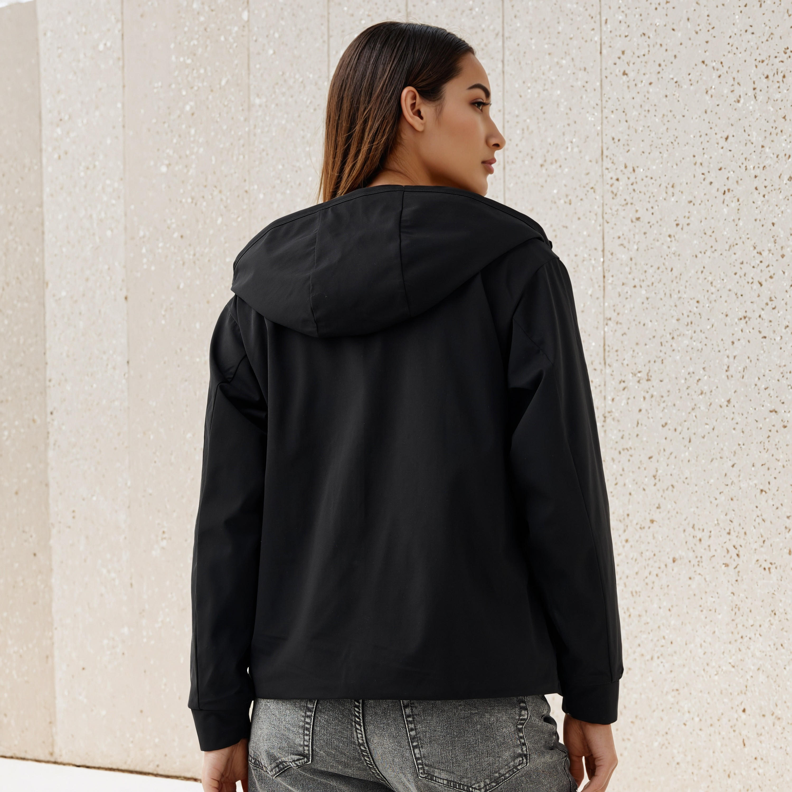Regular Fit Fleece Lined Hooded Jacket-women-winterwear-coatsandjackets-jackets-image-3