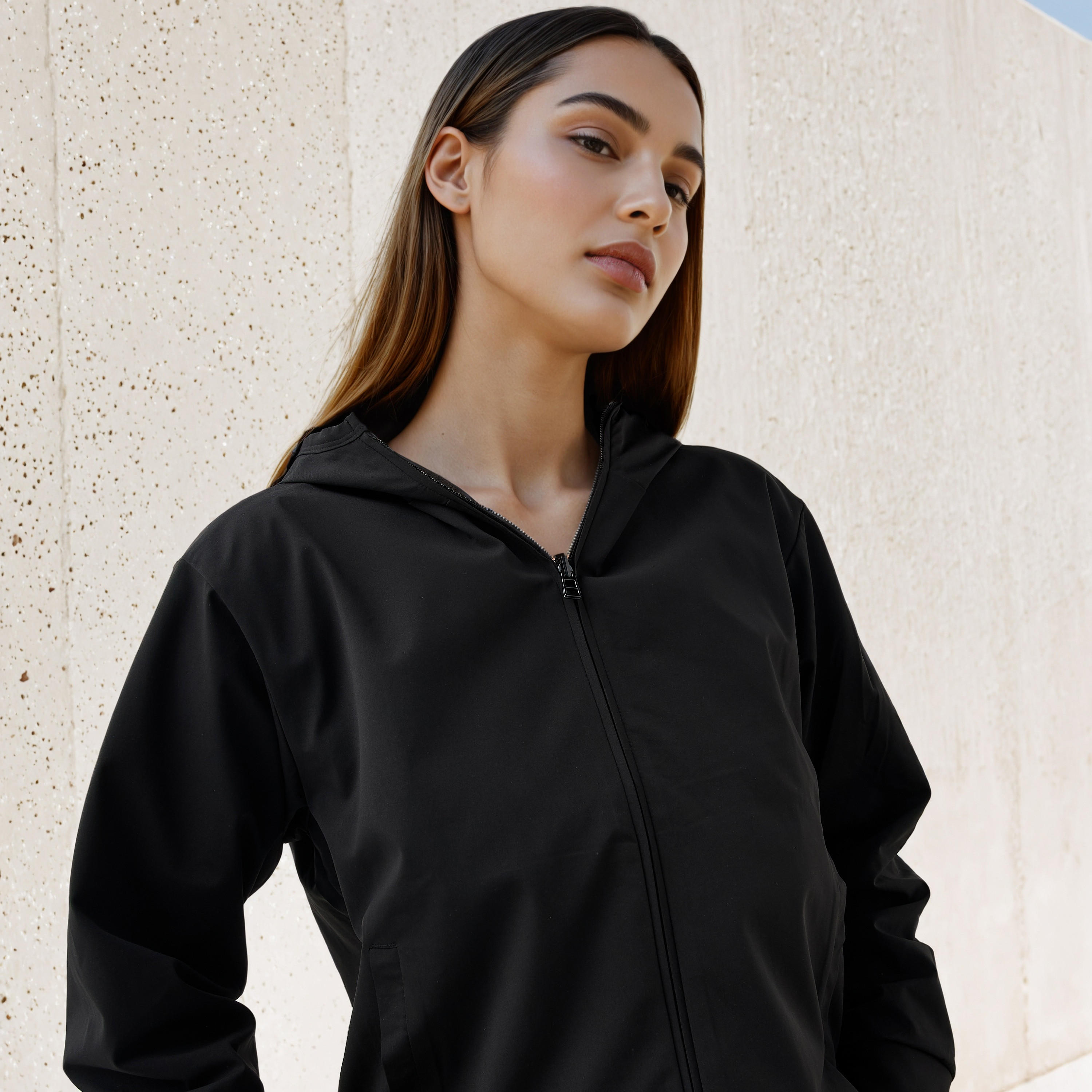 Regular Fit Fleece Lined Hooded Jacket-women-winterwear-coatsandjackets-jackets-image-5