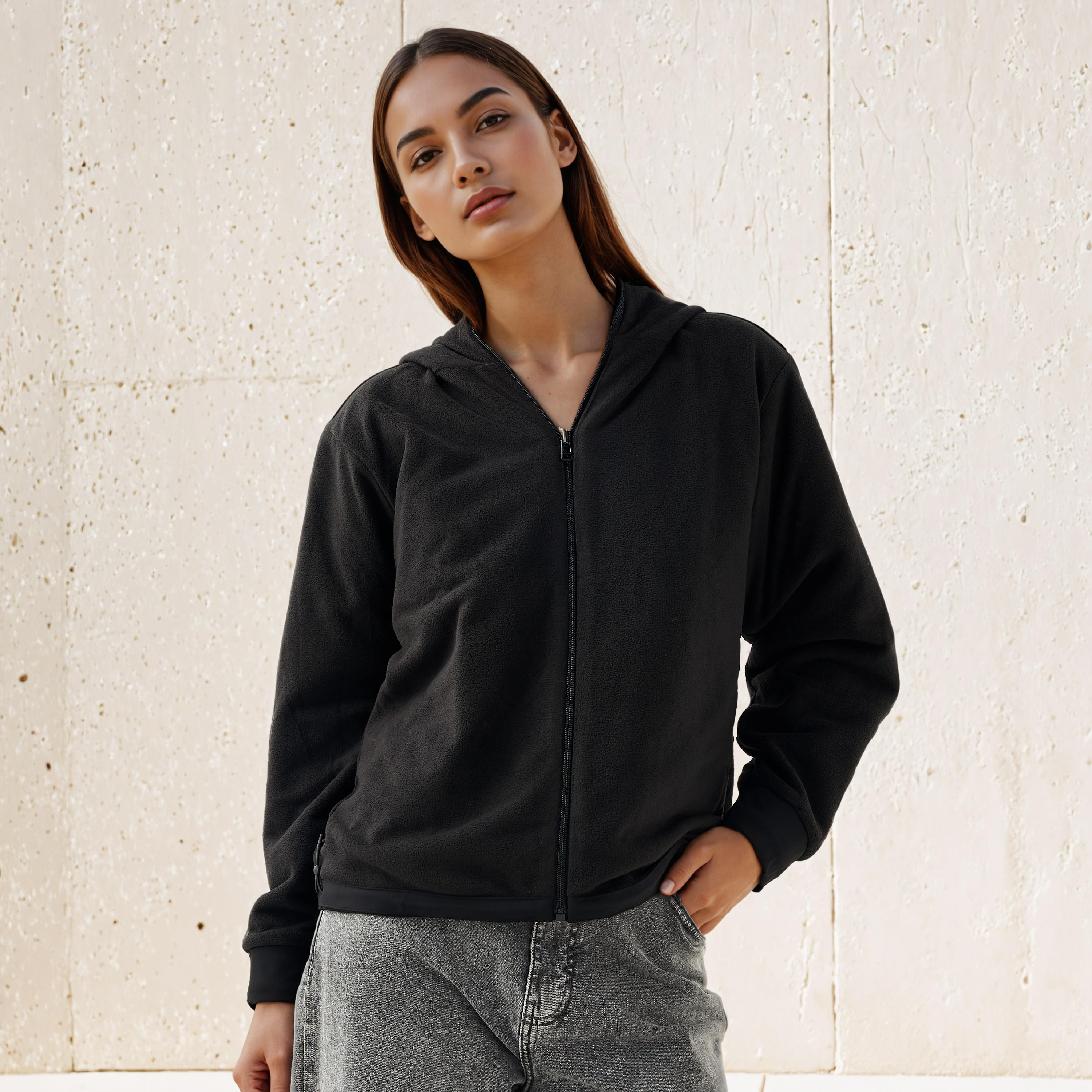 Regular Fit Fleece Lined Hooded Jacket-women-winterwear-coatsandjackets-jackets-image-6