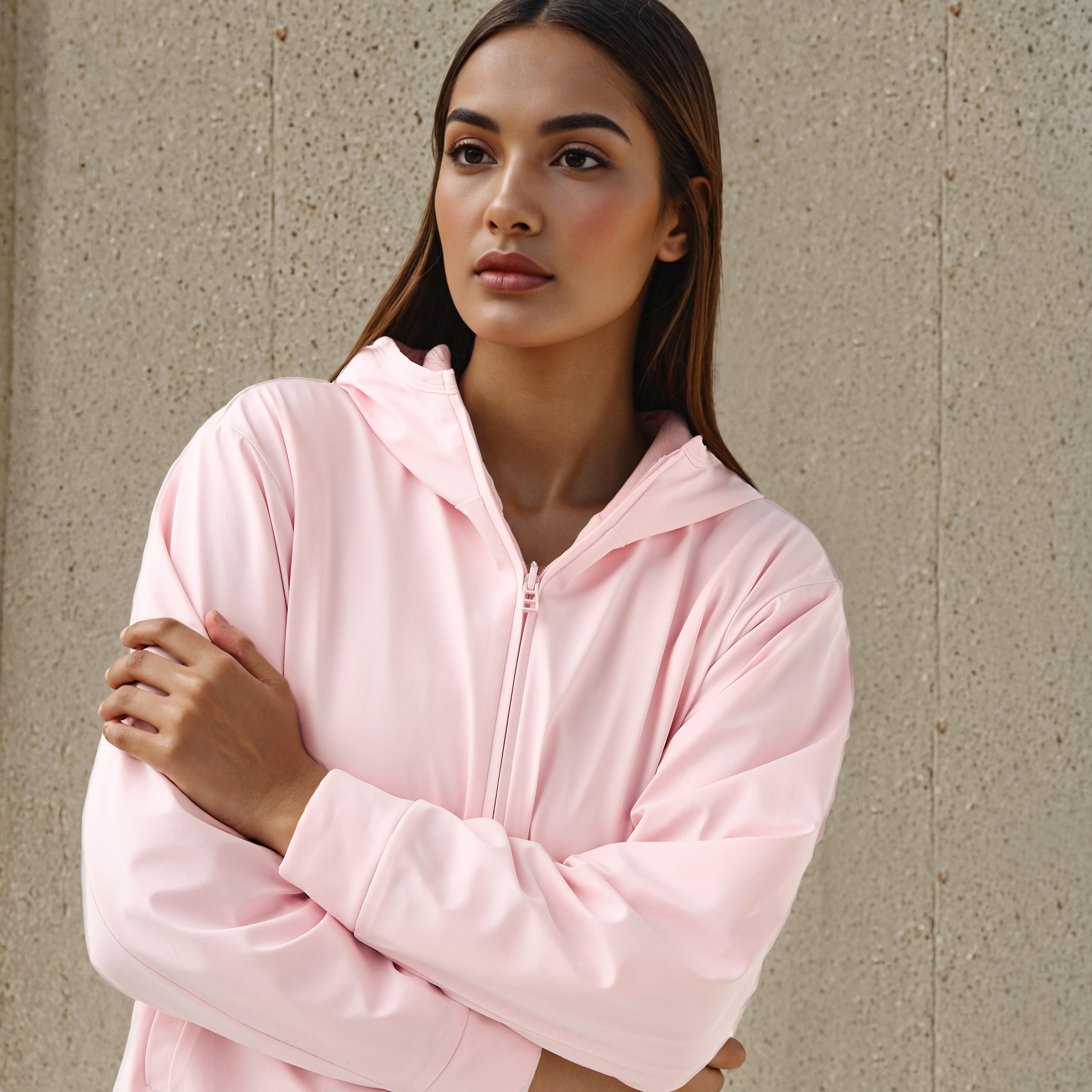 Regular Fit Fleece Lined Hooded Jacket-women-winterwear-coatsandjackets-jackets-image-5