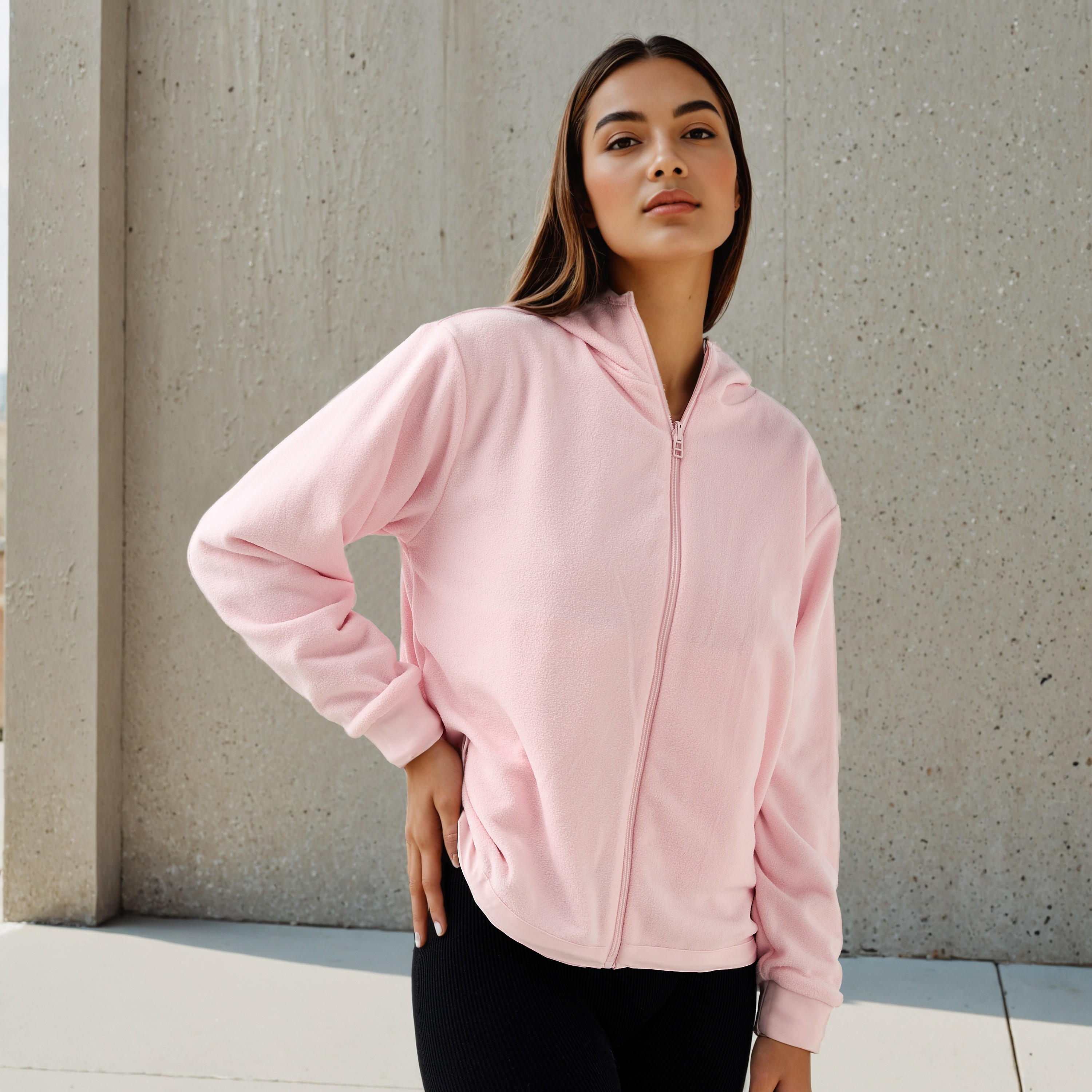 Regular Fit Fleece Lined Hooded Jacket-women-winterwear-coatsandjackets-jackets-image-6