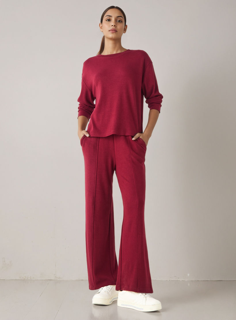 بنطلون رياضي بأرجل واسعة وخصر مرن-women-clothing-bottoms-joggers-image-2