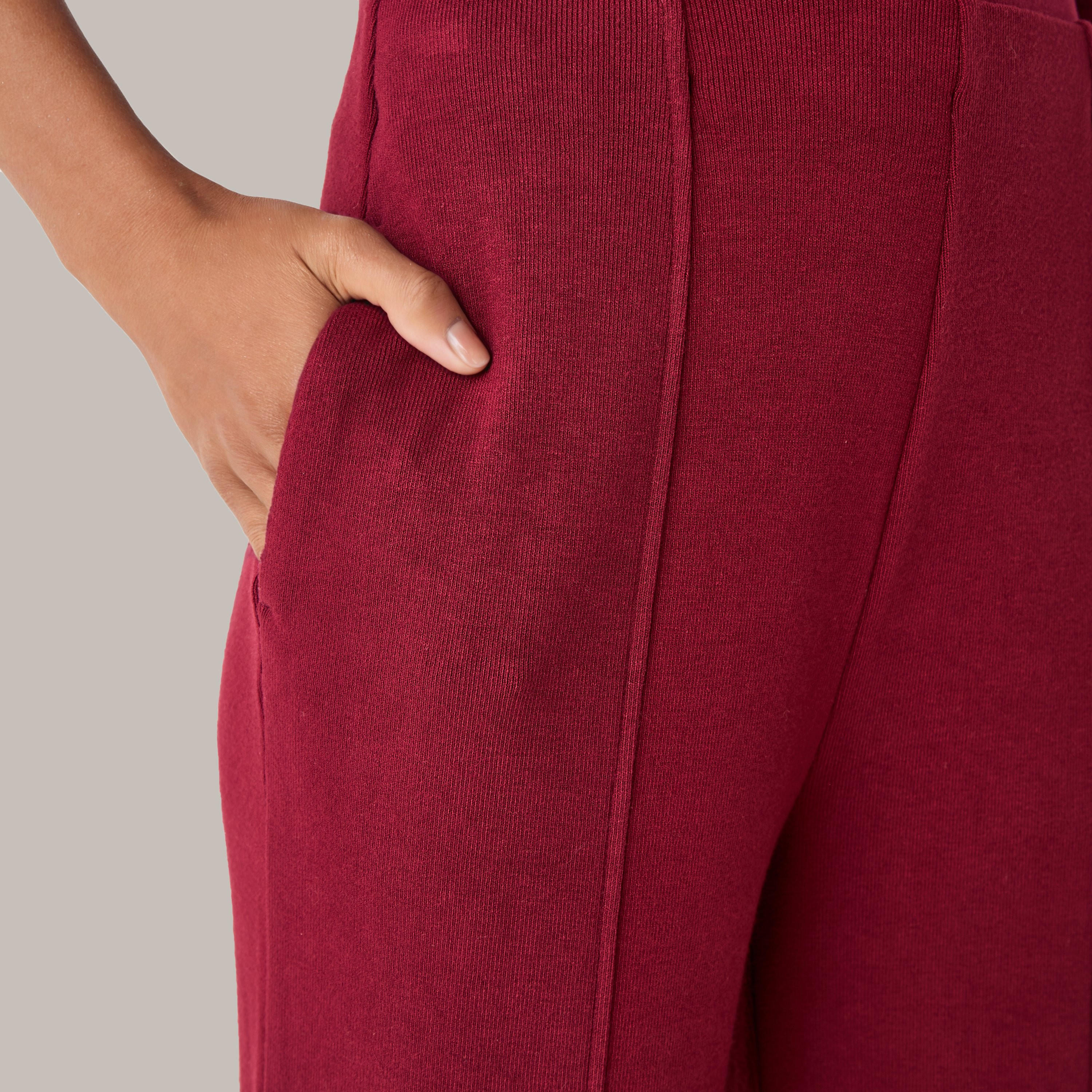 بنطلون رياضي بأرجل واسعة وخصر مرن-women-clothing-bottoms-joggers-image-3