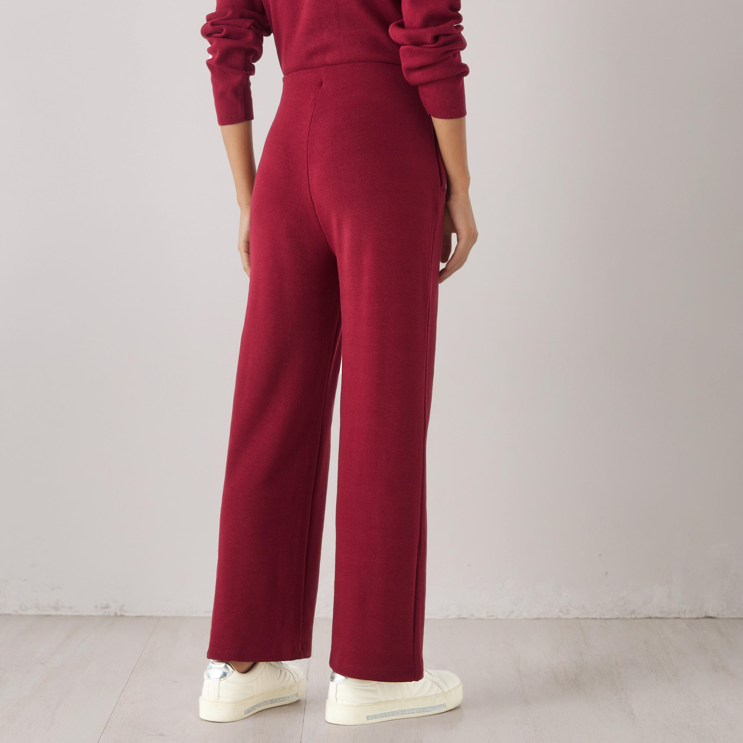 بنطلون رياضي بأرجل واسعة وخصر مرن-women-clothing-bottoms-joggers-image-4