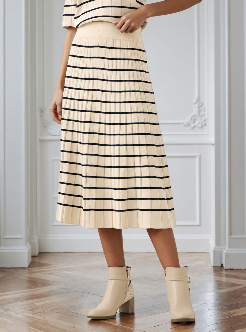 Midi Striped Skirt with Pleat Detail-women-clothing-bottoms-skirts-image-1