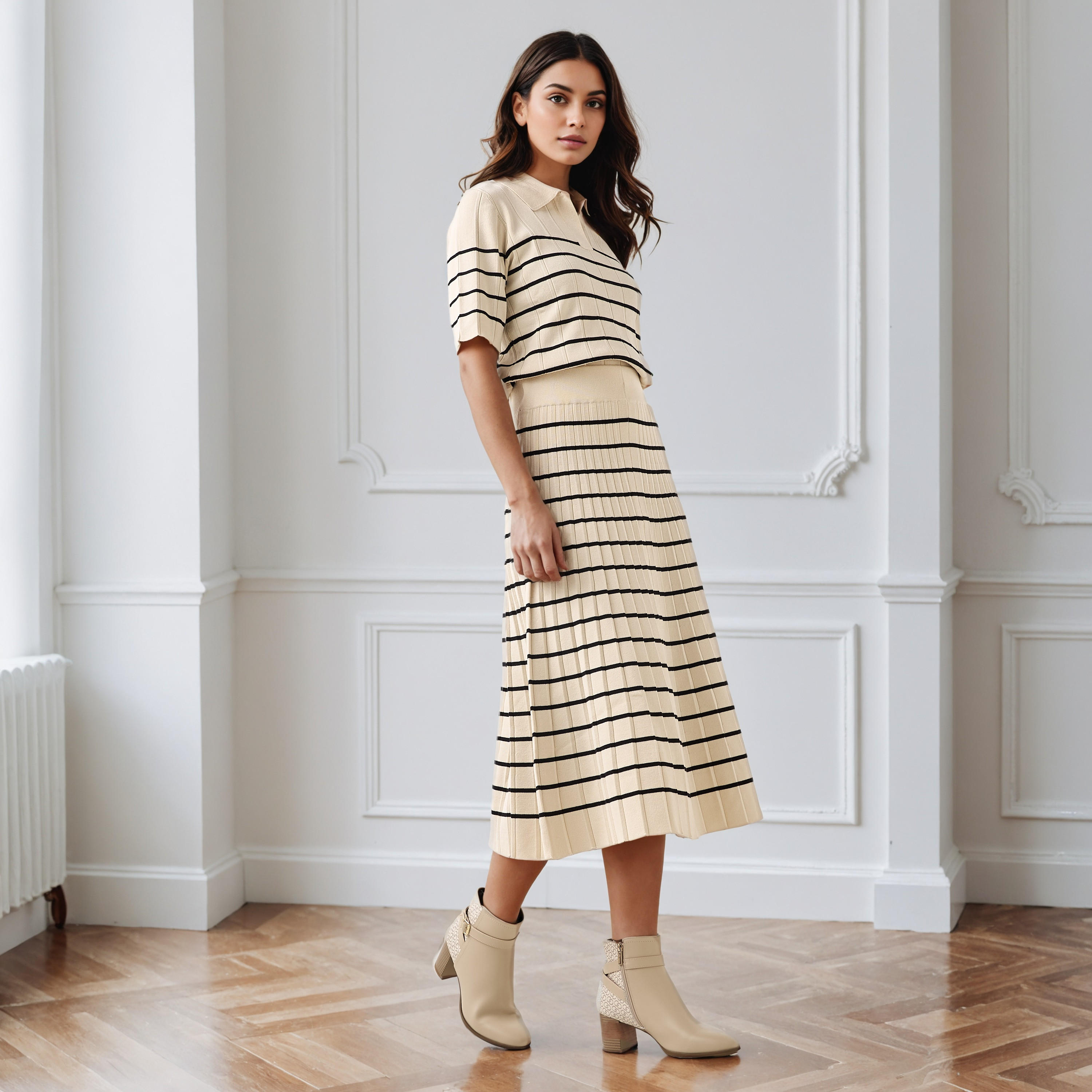Midi Striped Skirt with Pleat Detail-women-clothing-bottoms-skirts-image-2