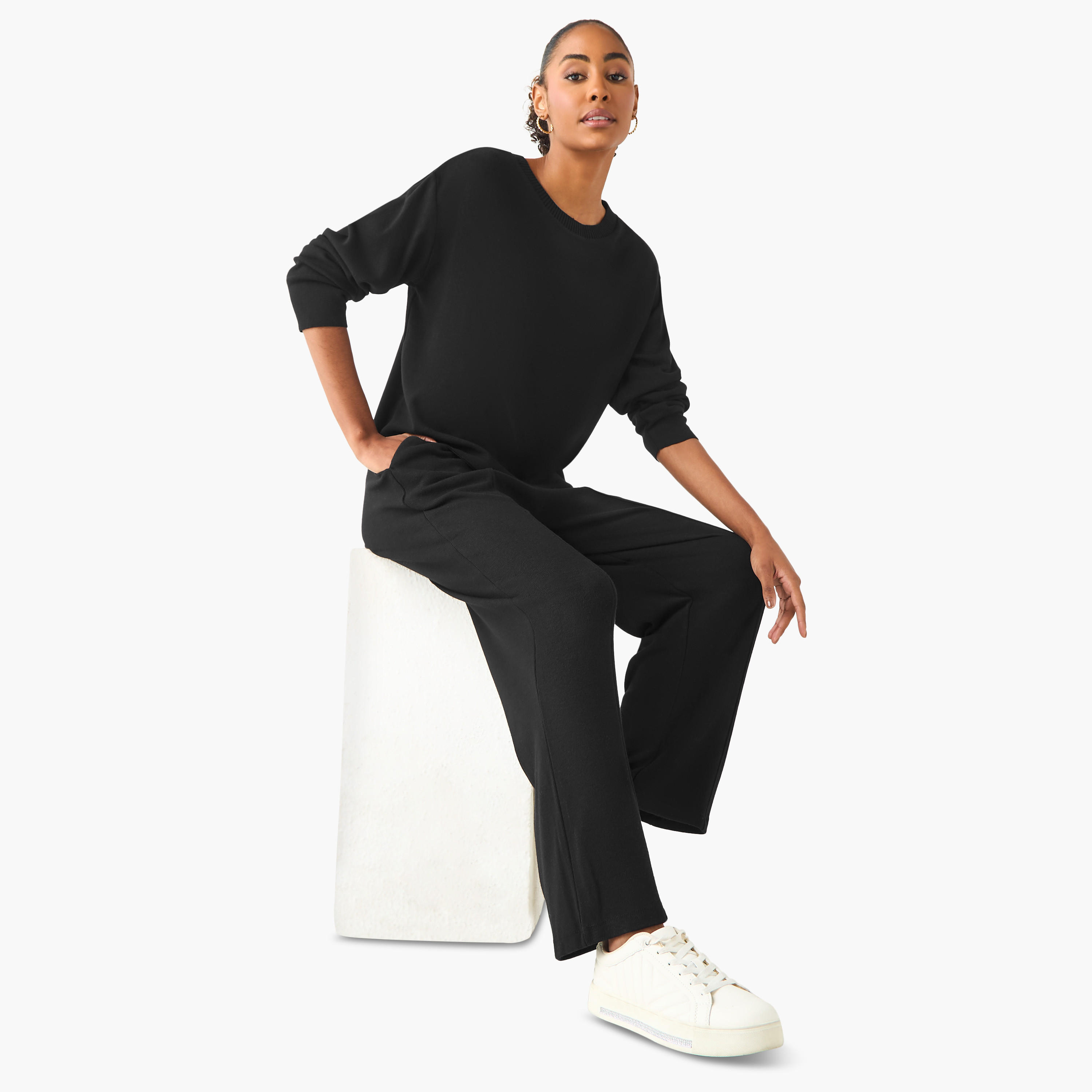 Regular Fit Ribbed Round Neck Sweater-women-clothing-cardigansandjumpers-jumpers-image-5