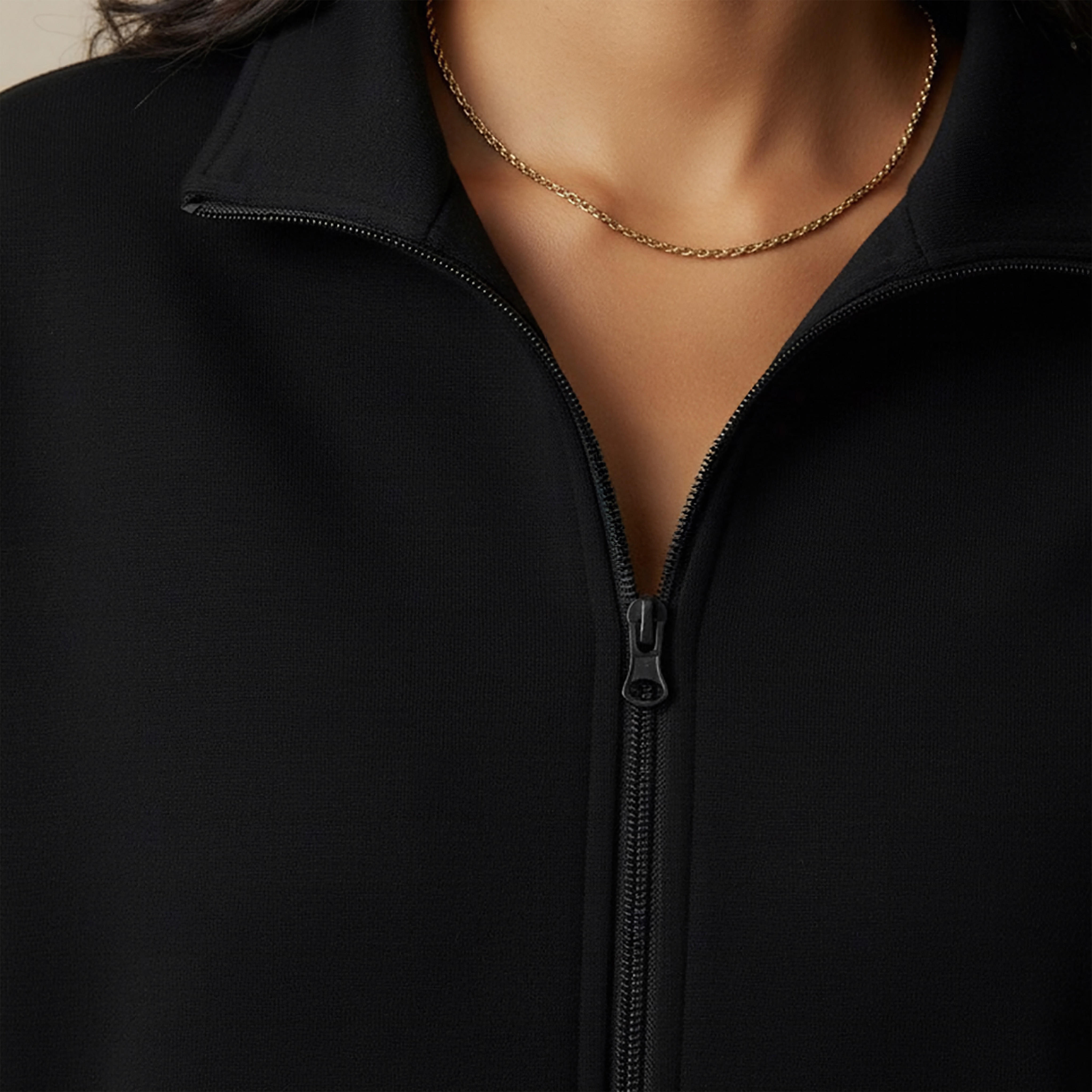 Regular Fit Jacket with Pockets-women-winterwear-coatsandjackets-jackets-image-4