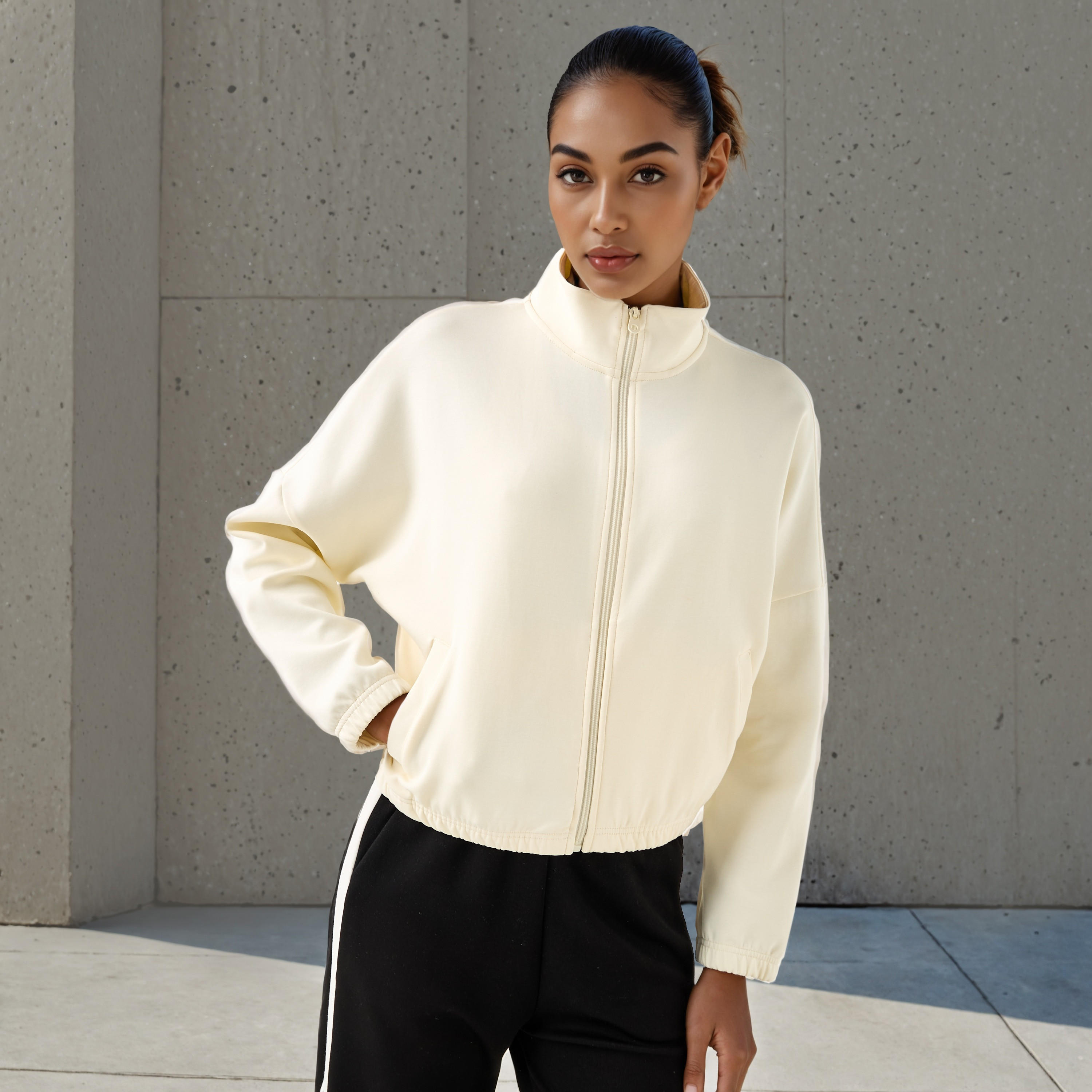 Regular Fit Jacket with Pockets-women-winterwear-coatsandjackets-jackets-image-1