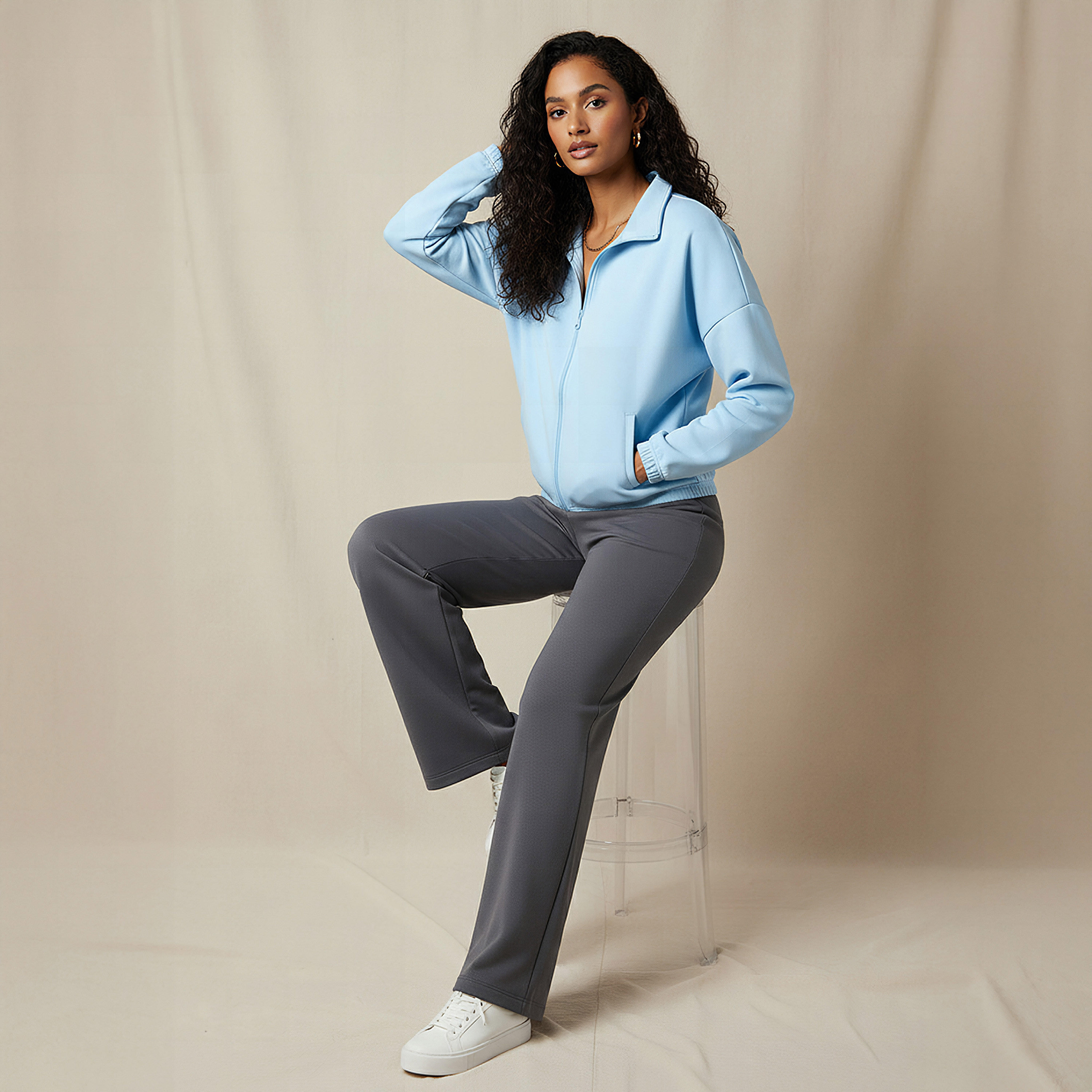 Regular Fit Jacket with Pockets-women-winterwear-coatsandjackets-jackets-image-5