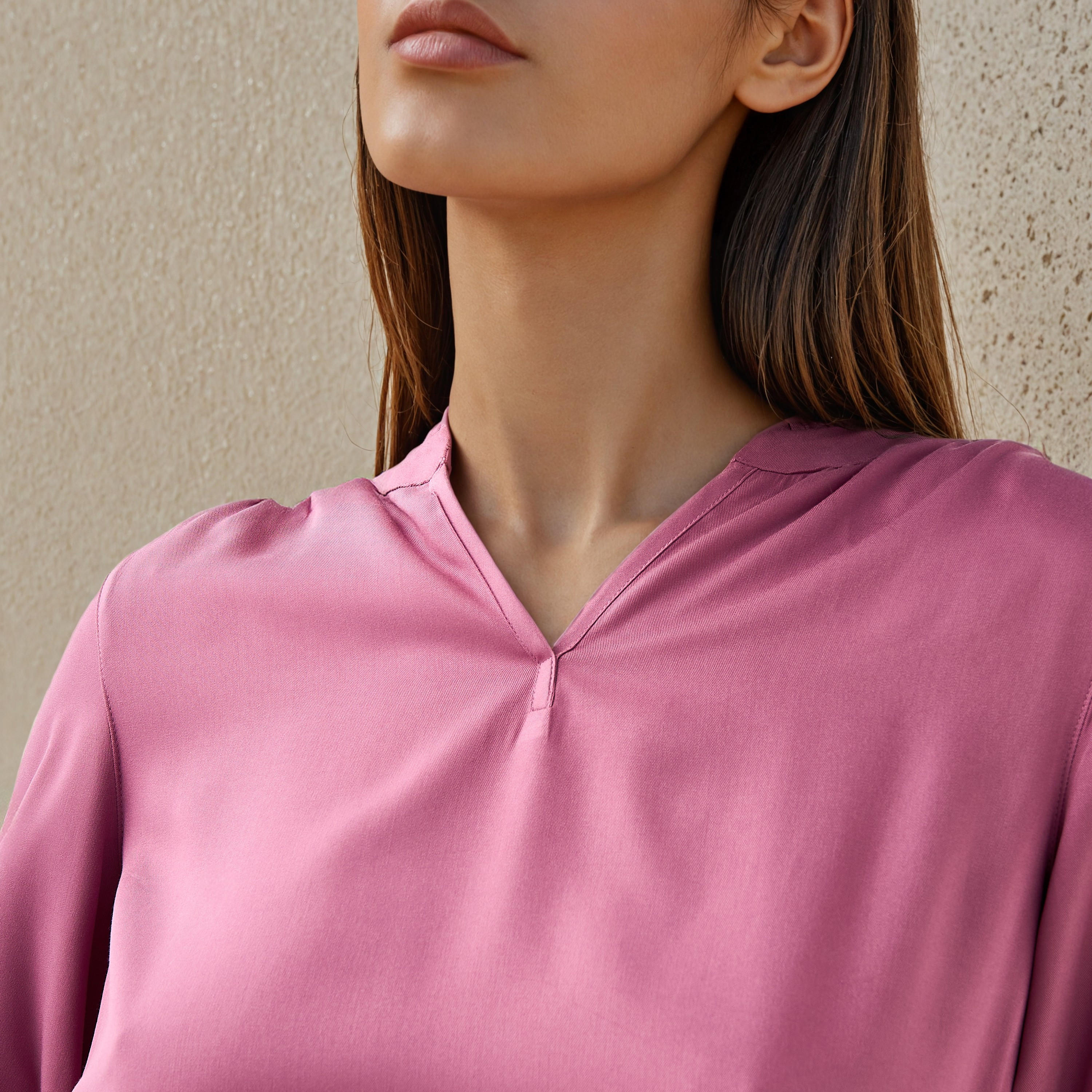 بلوزة بياقة ماندرين وقصة عادية-women-clothing-shirtsandblouses-blouses-image-3