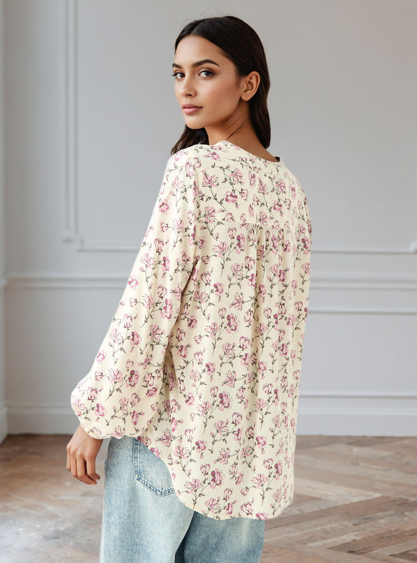 Floral Print Top with Collar-women-clothing-shirtsandblouses-blouses-image-3