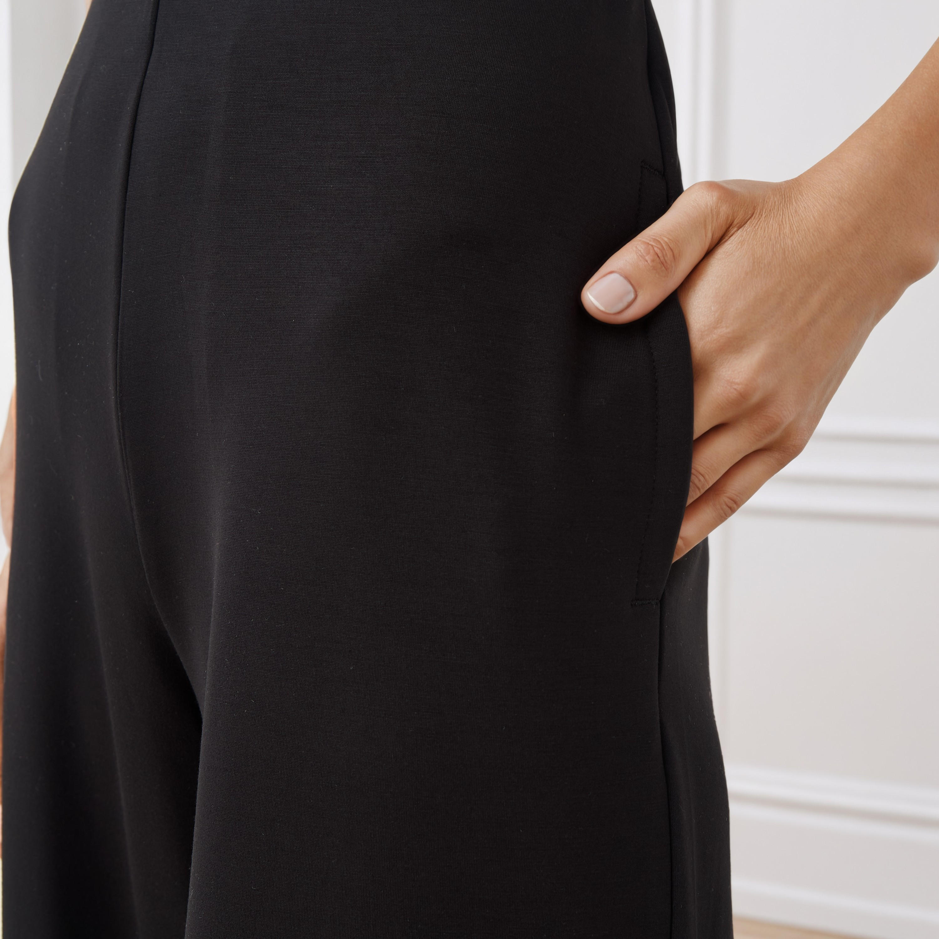 بنطلون بالازو بخصر مطاطي وجيوب -women-clothing-bottoms-trousers-image-4