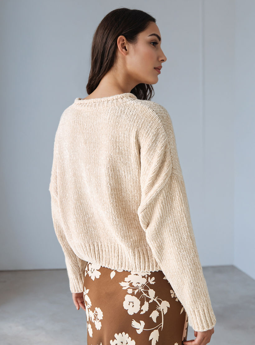 Textured Drop Shoulder Chanille Sweater-women-clothing-cardigansandjumpers-jumpers-image-4