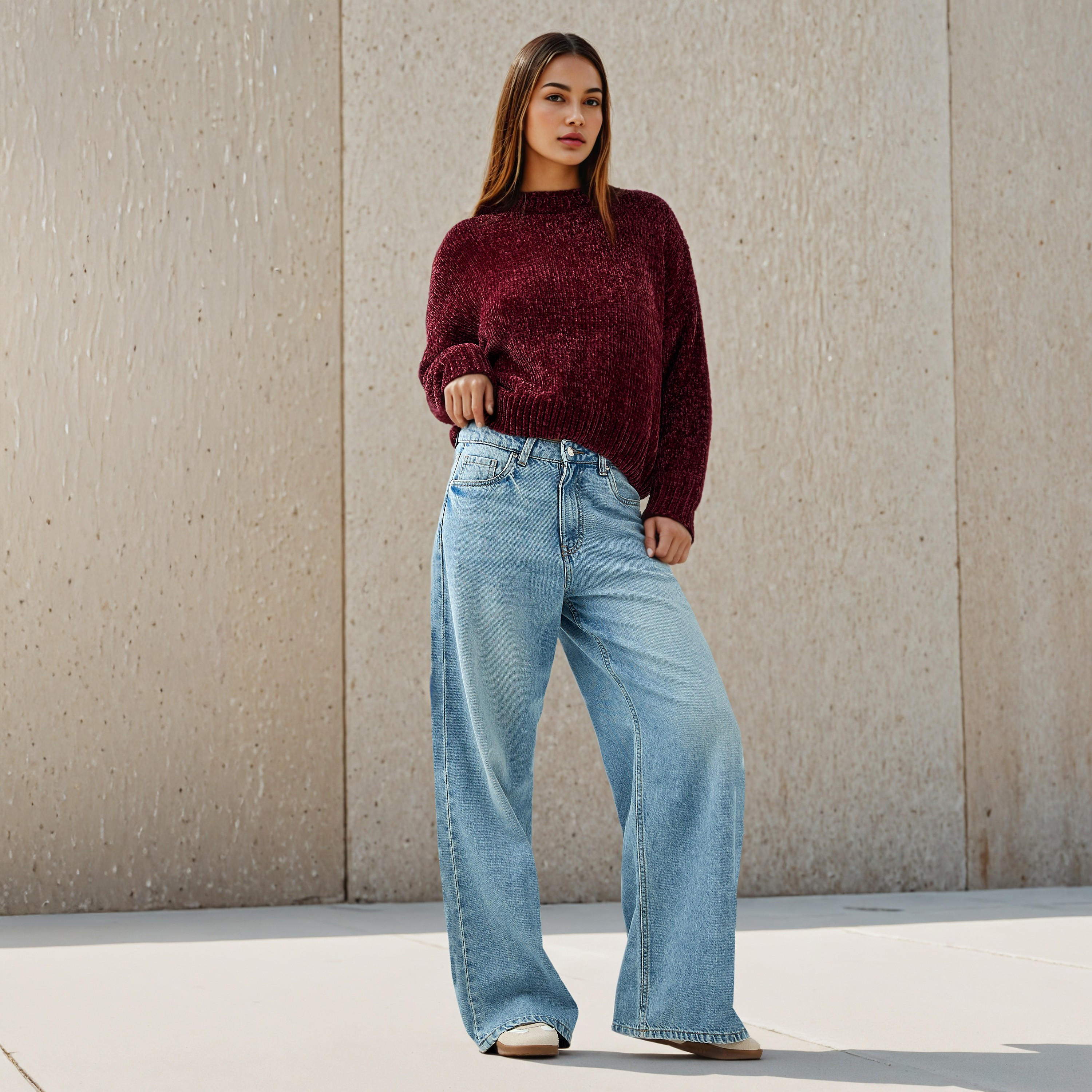 كنزة شانيل بارزة الملمس بكتف ساقط-women-clothing-cardigansandjumpers-jumpers-image-4