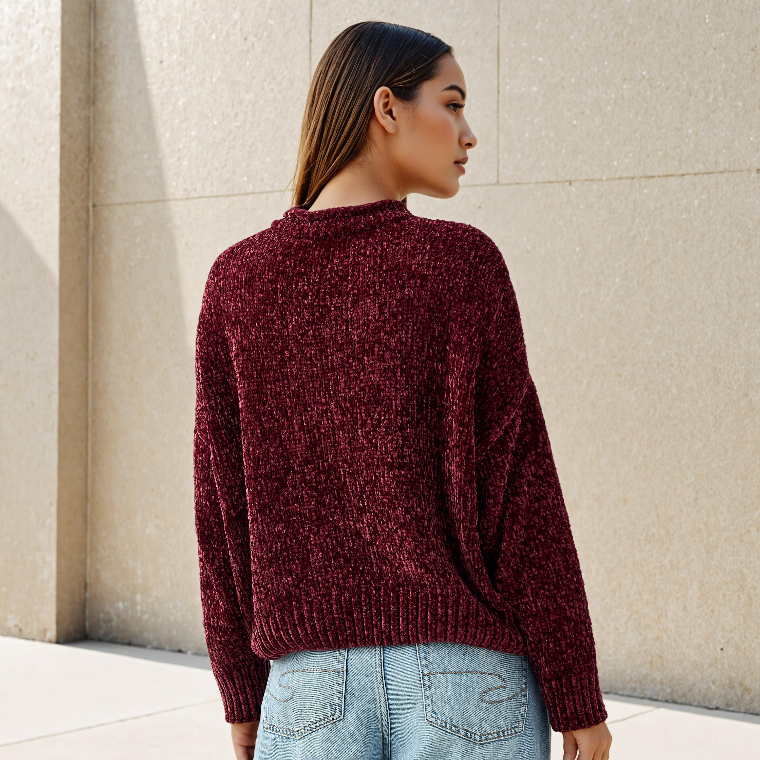 كنزة شانيل بارزة الملمس بكتف ساقط-women-clothing-cardigansandjumpers-jumpers-image-3